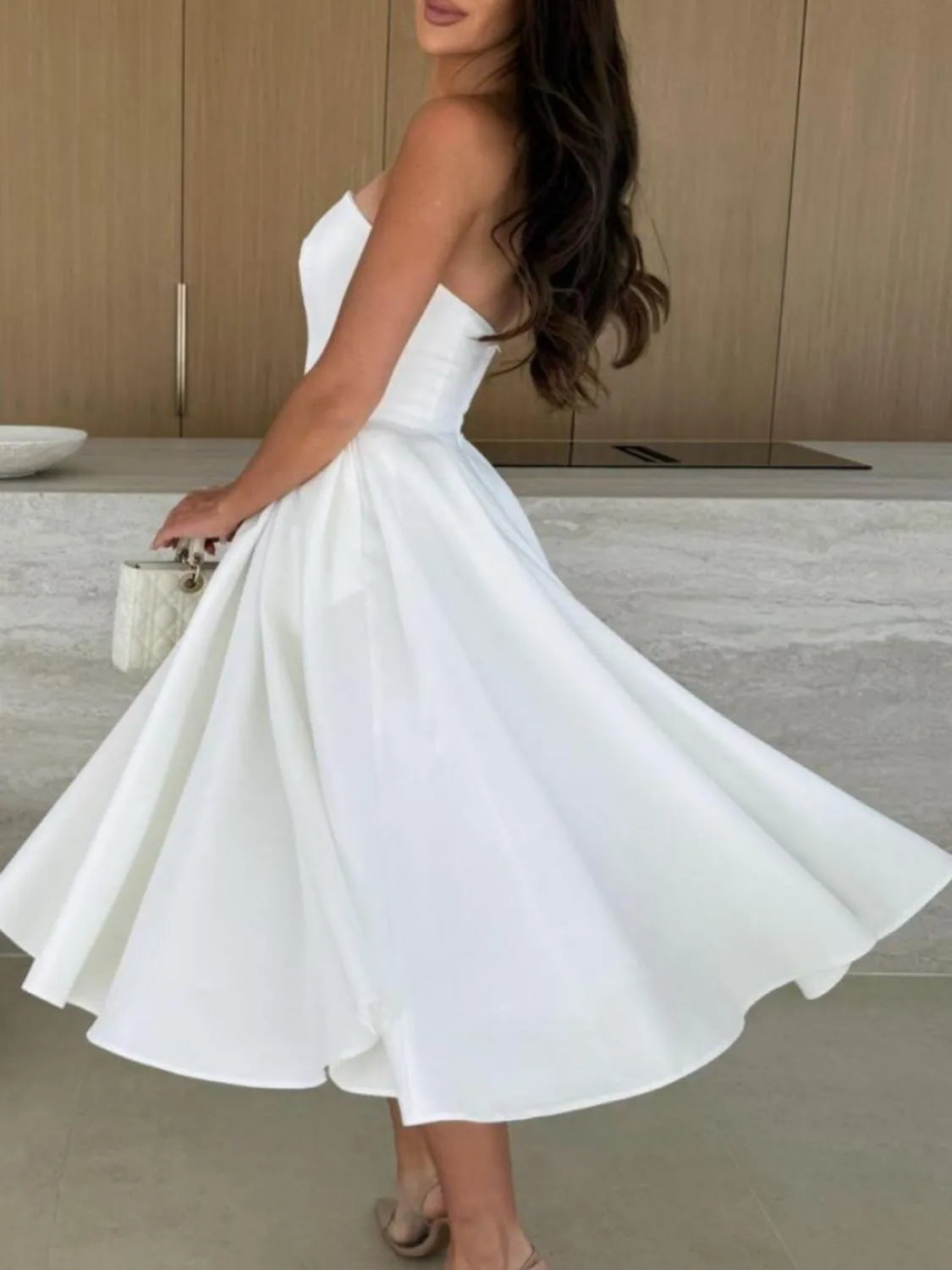 Solid Tube Midi Dress