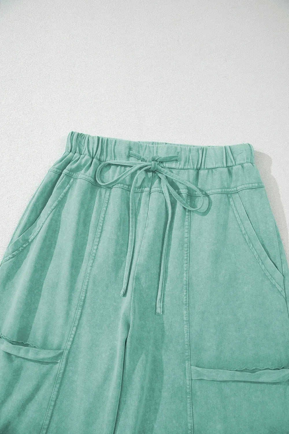 Mineral Wash High-Waist Wide Leg Cargo Pants
