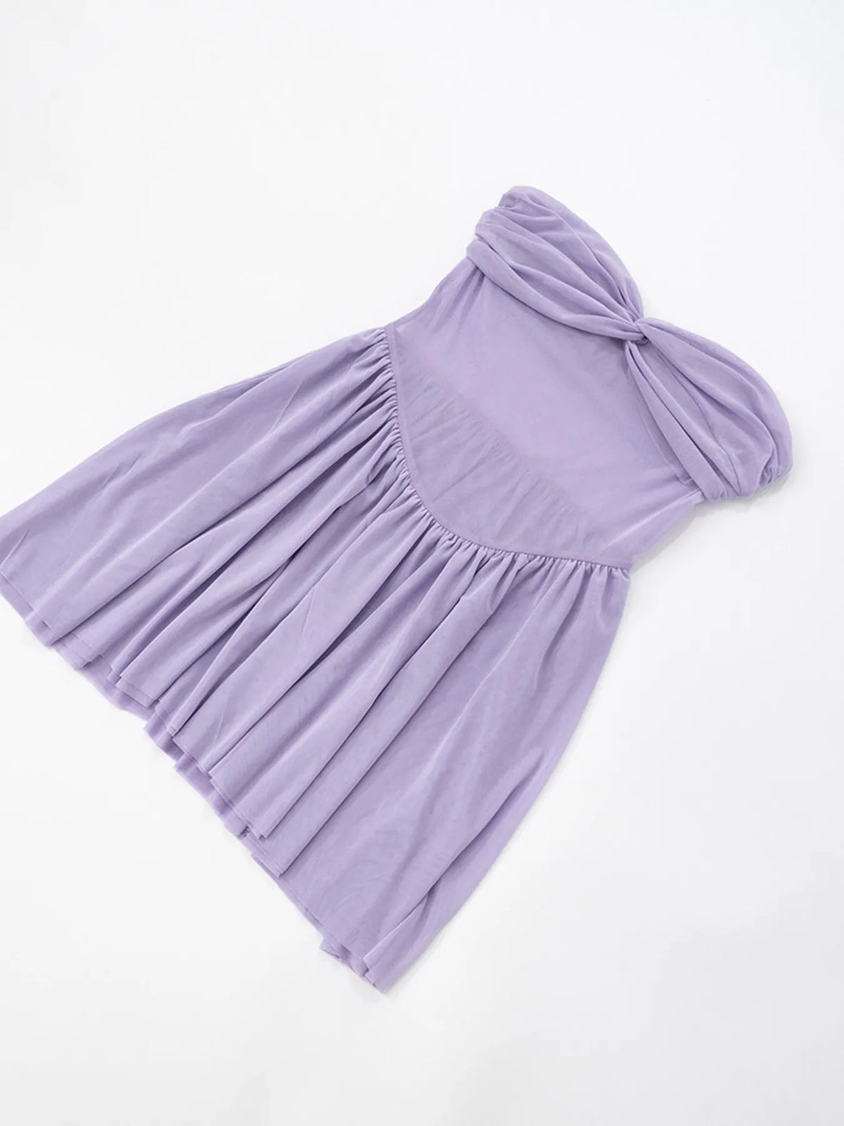 Ruched Sweetheart Neck Tube Dress in Purple
