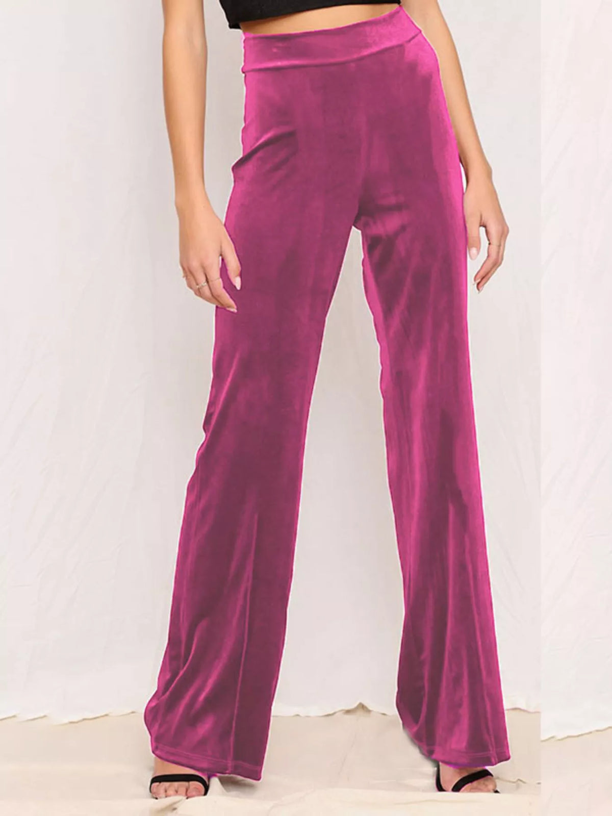 Velvet Wide-Leg Pants