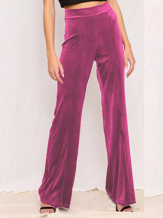 Velvet Wide-Leg Pants