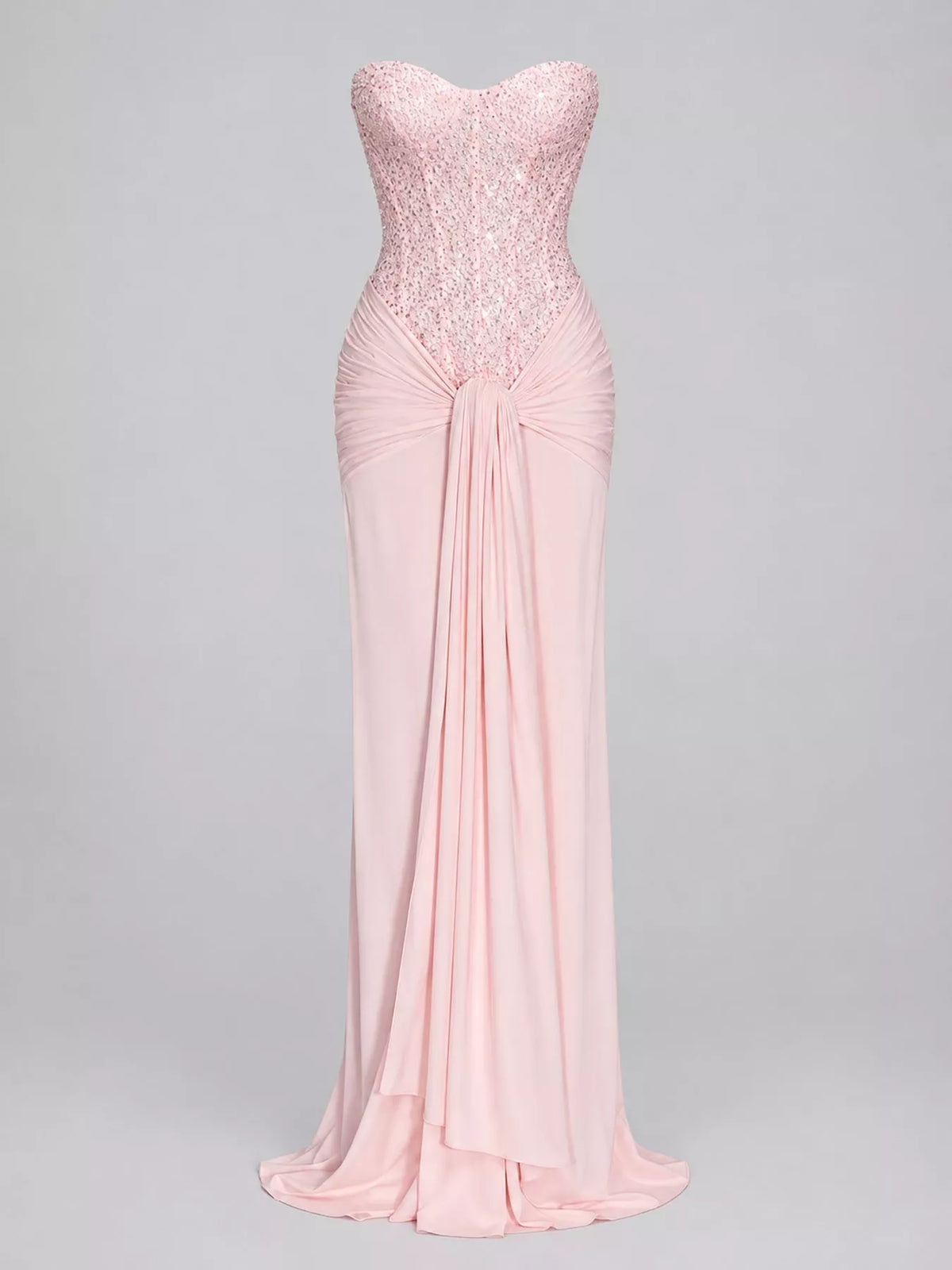 Strapless Sequin Corset Maxi Dress