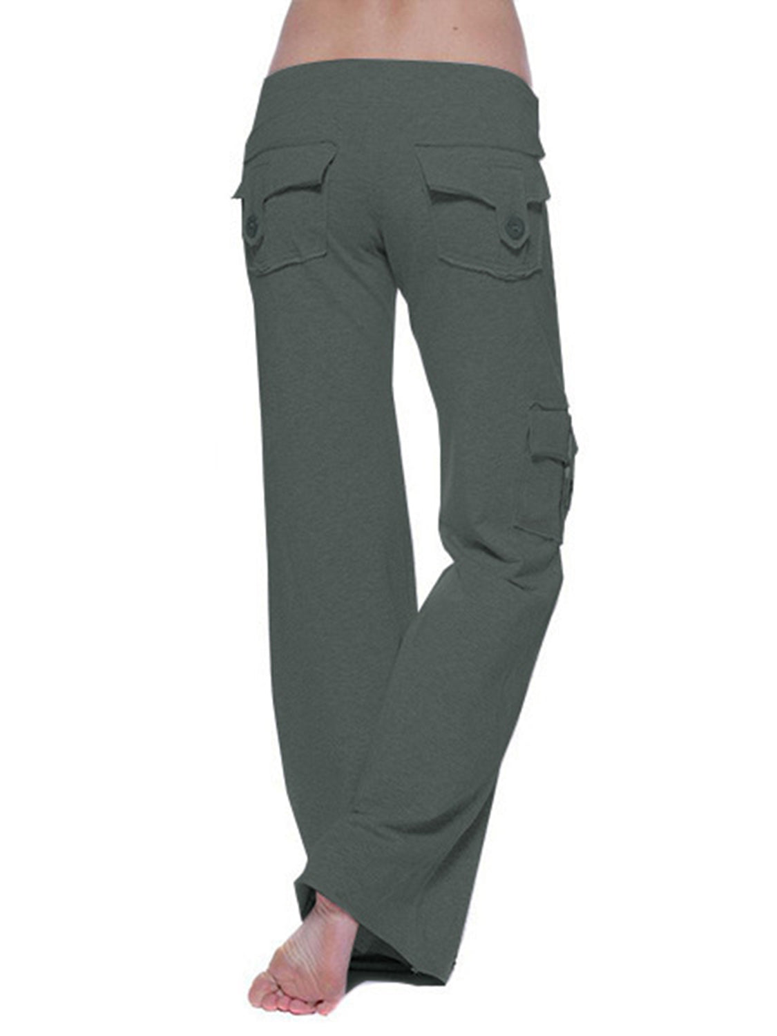 Mid-Waist Drawstring Pants with Pockets