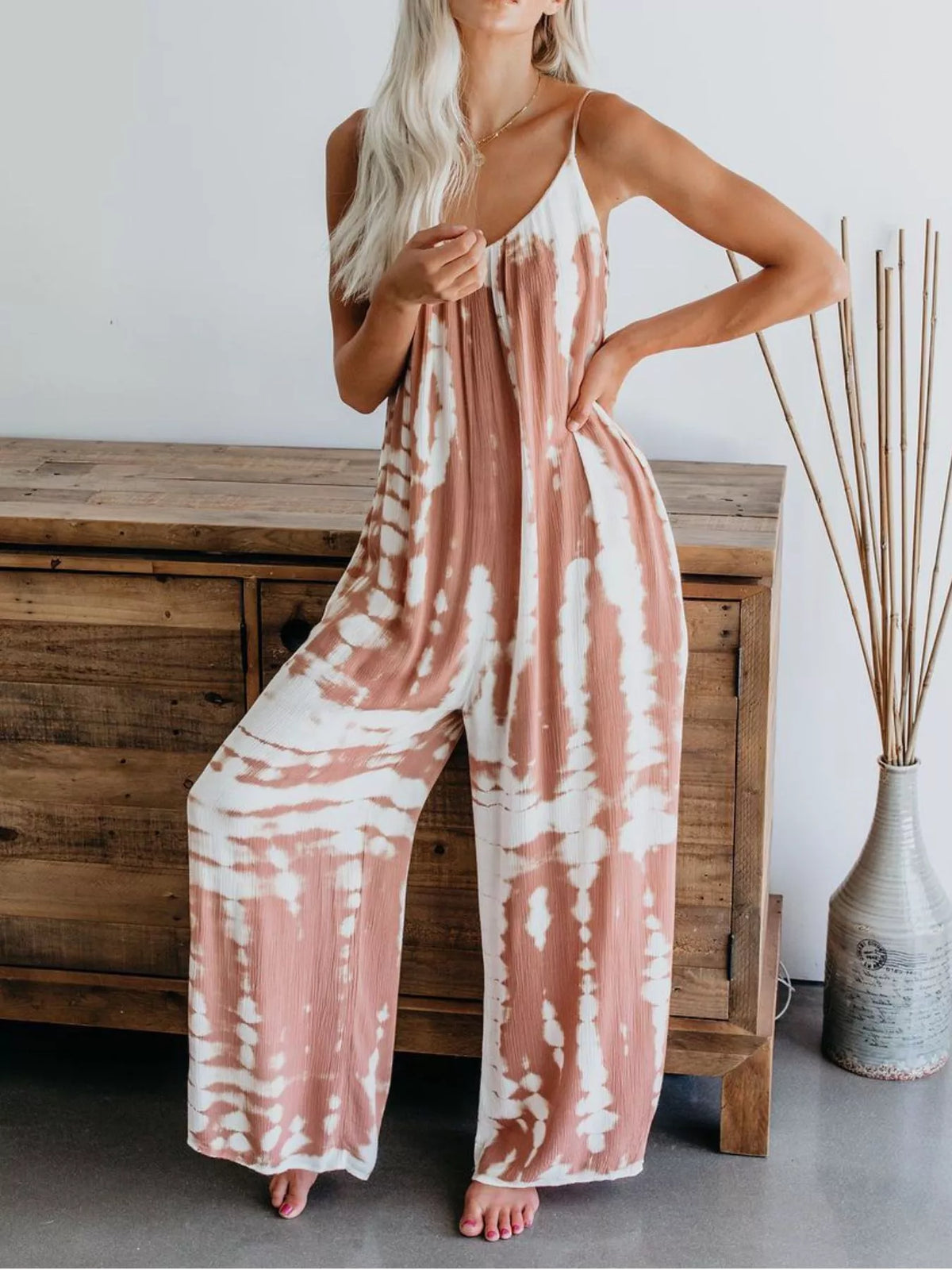 Tie-Dye Wide Leg Jumpsuit