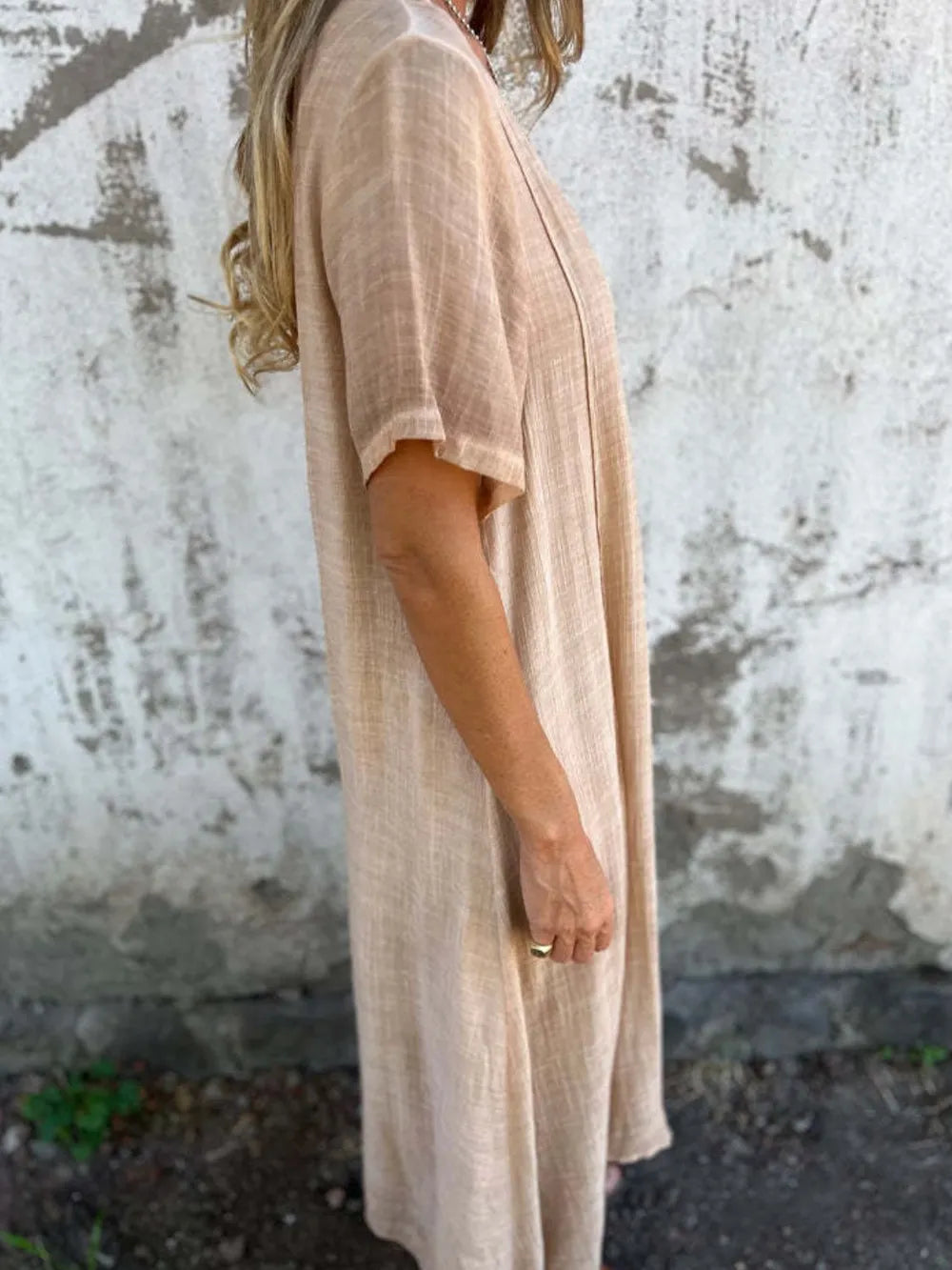 Plus Size V-Neck Midi Dress