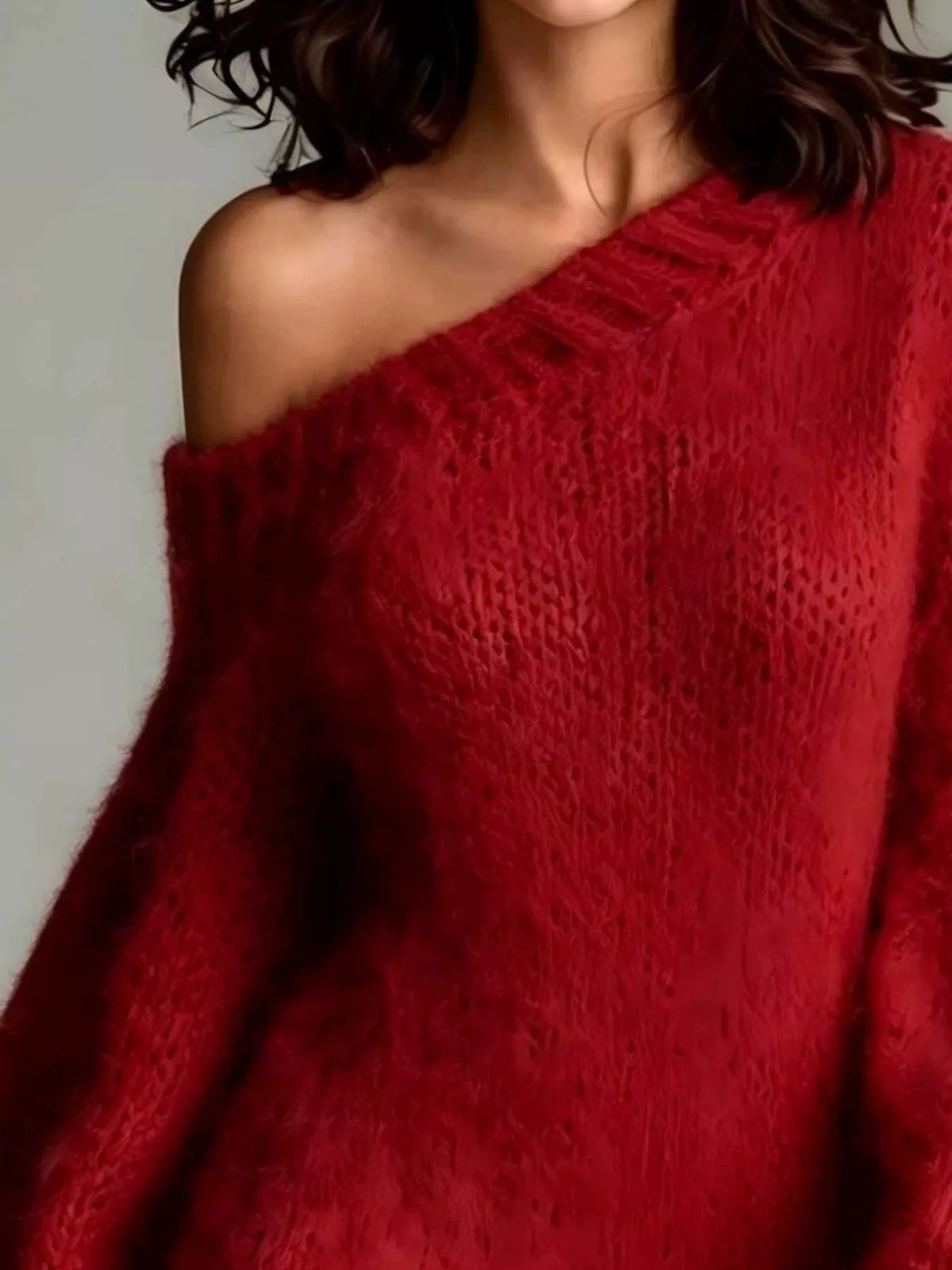 One Shoulder Mini Sweater Dress