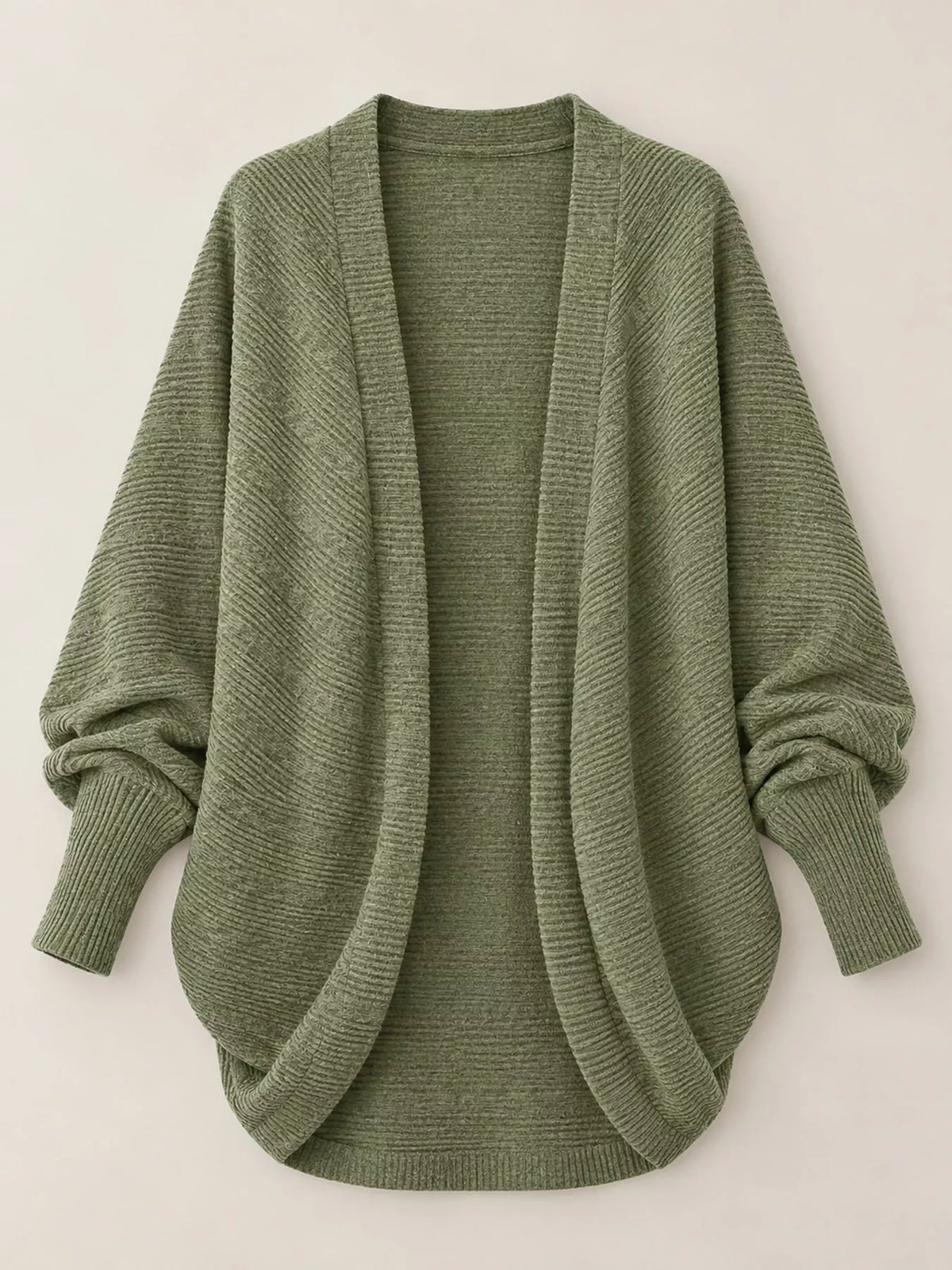 Open-Front Batwing Sleeve Cardigan
