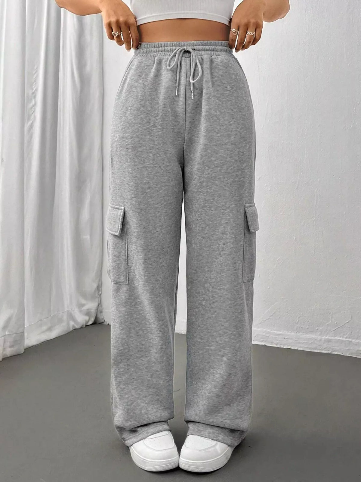 Relaxed Fit Drawstring Waist Pants