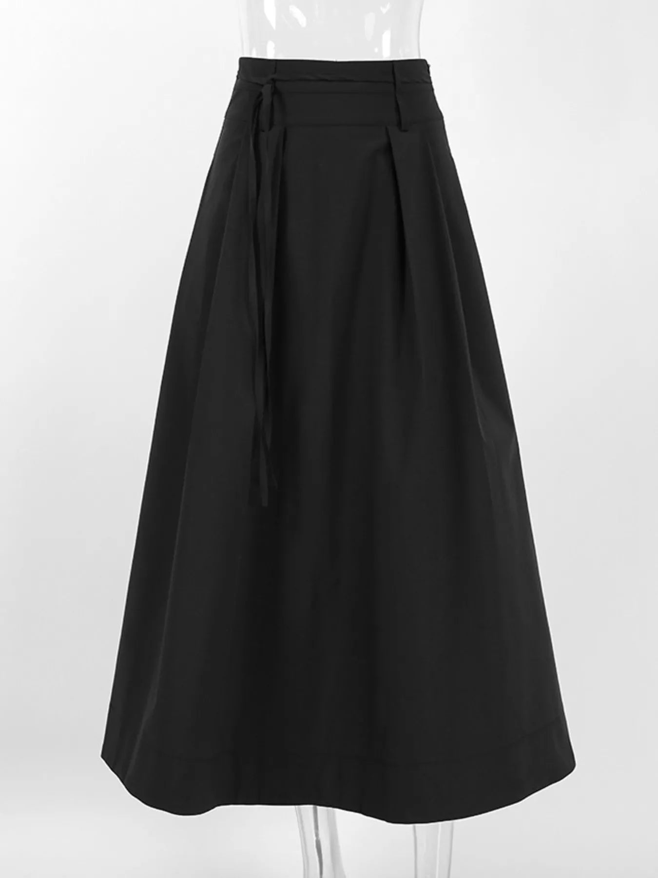 High-Waisted A-Line Skirt in Black