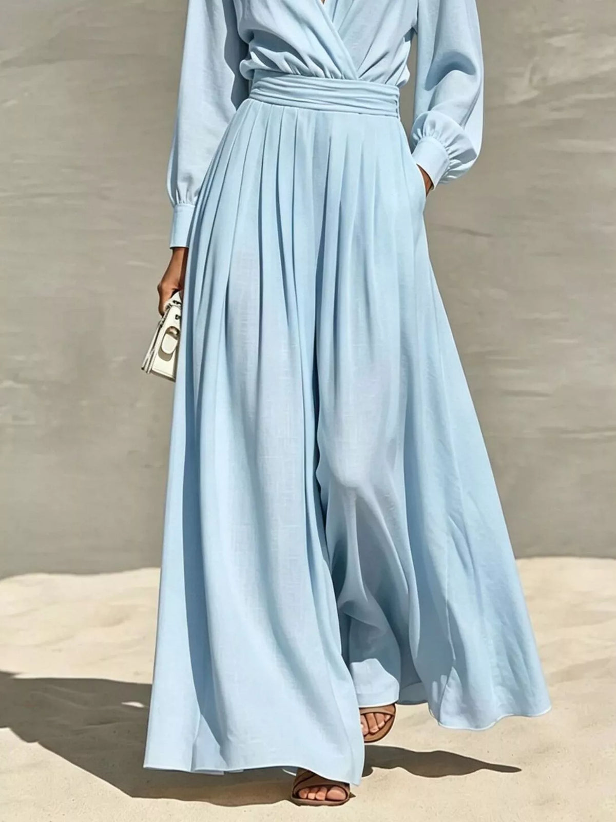 Long Sleeve Wide-Leg Jumpsuit