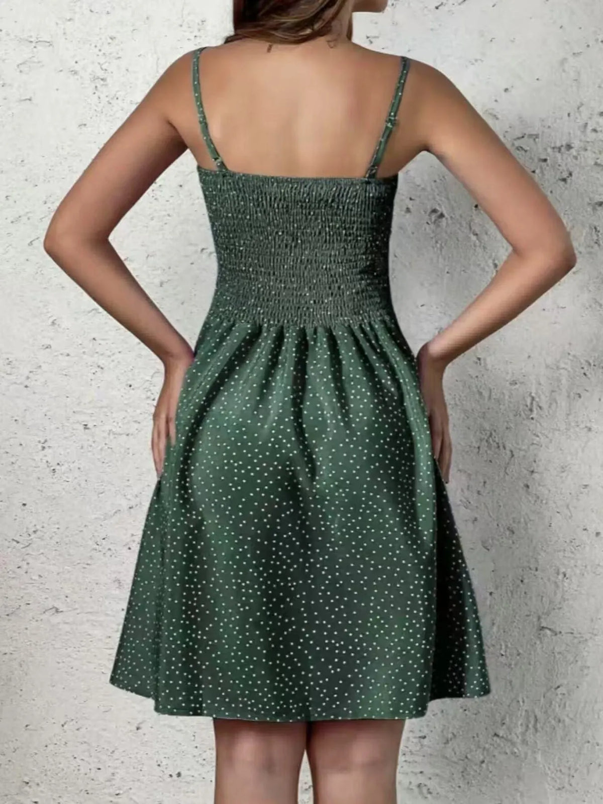 Plus Size Smocked Square Neck Cami Dress