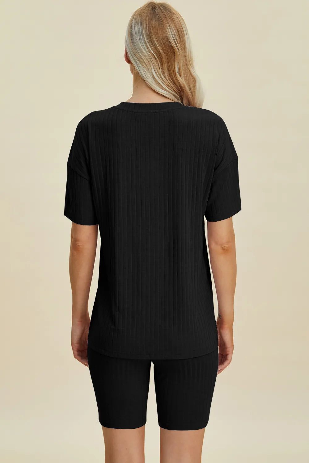Basic Bae Ribbed V-Neck Top and Shorts Set