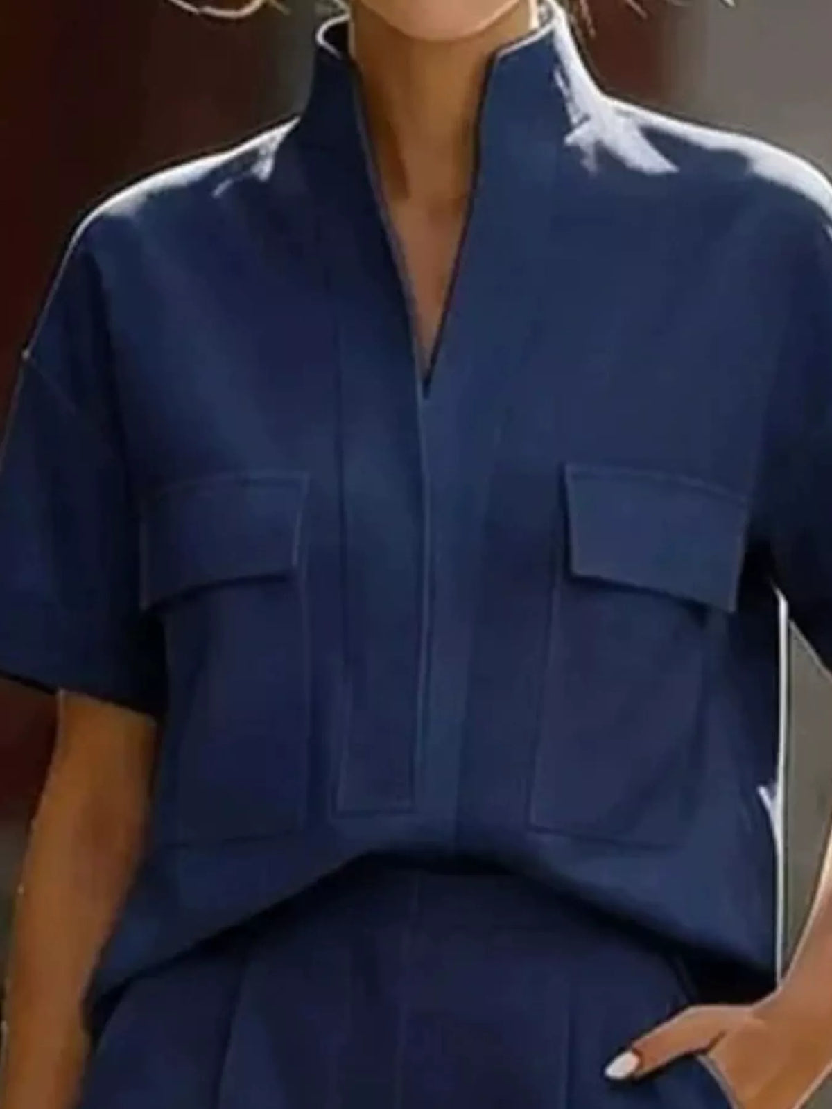 Short-Sleeve Shirt and Capris Two-Piece Set