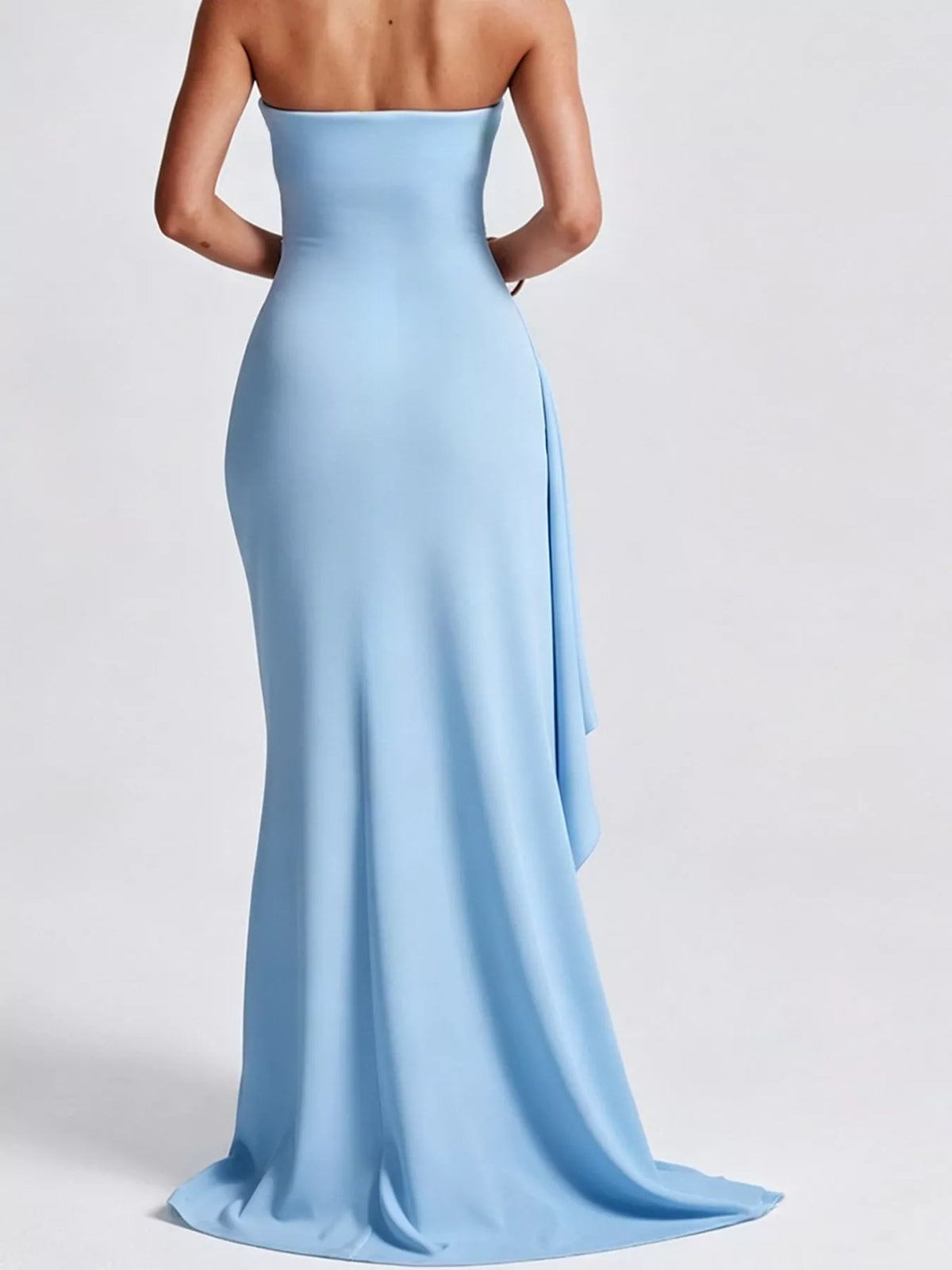 Strapless High-Slit Bodycon Maxi Dress