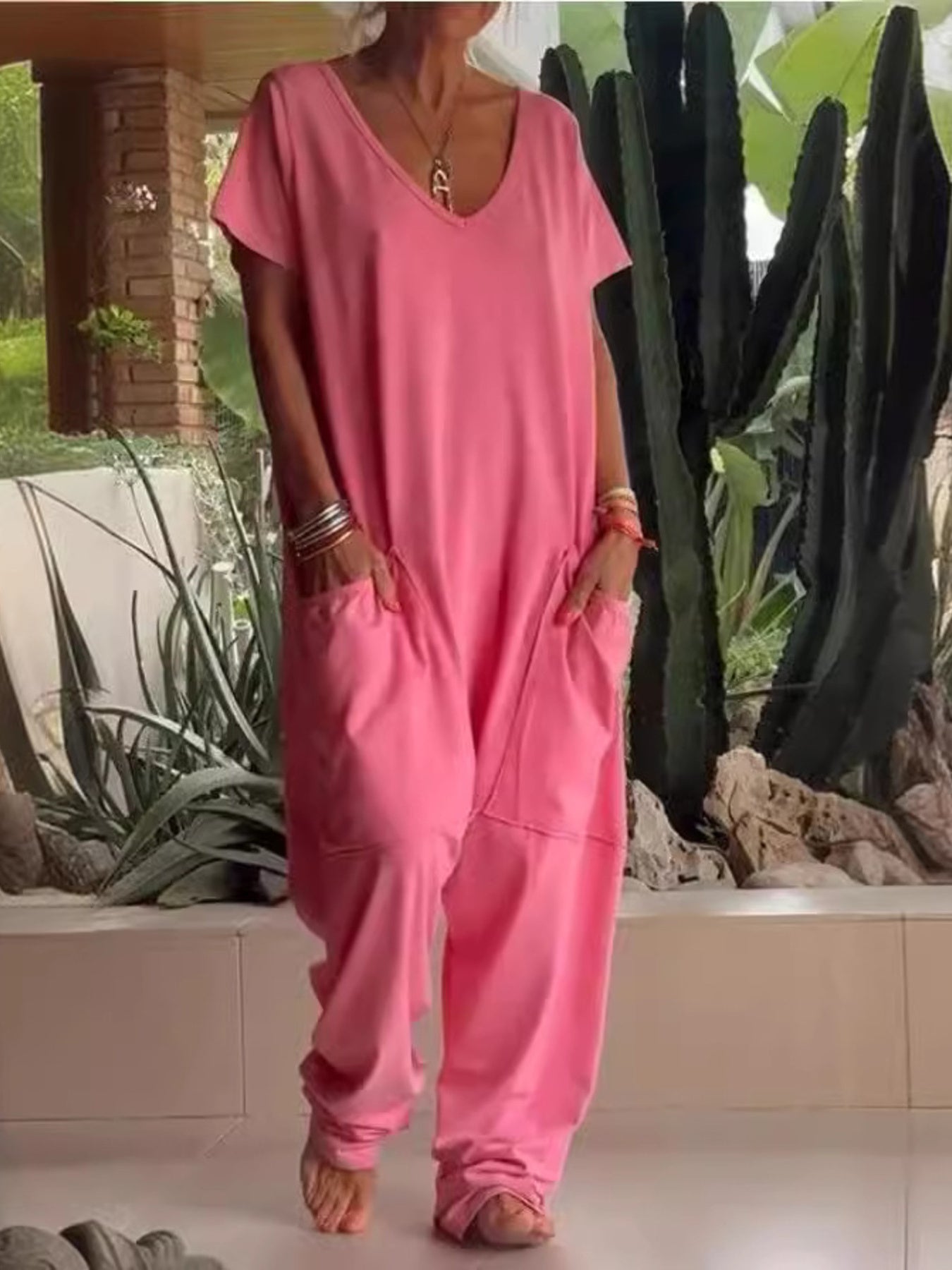 Loose Fit Wide Leg Jumpsuit