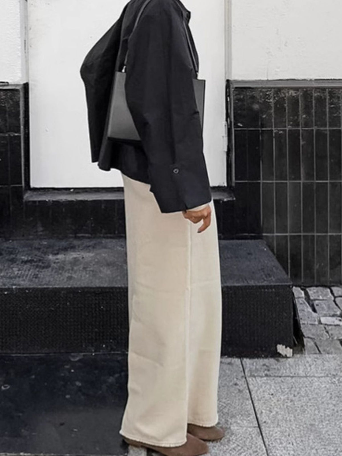 Slit Midi Skirt in Beige