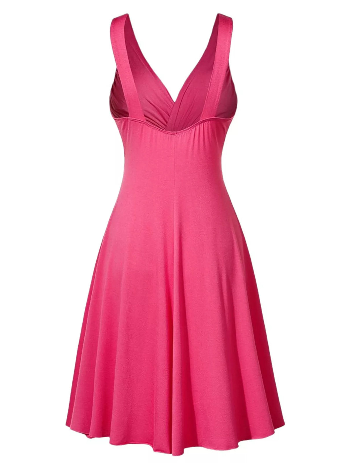 Twisted Sleeveless Ruched Waist A-Line Dress