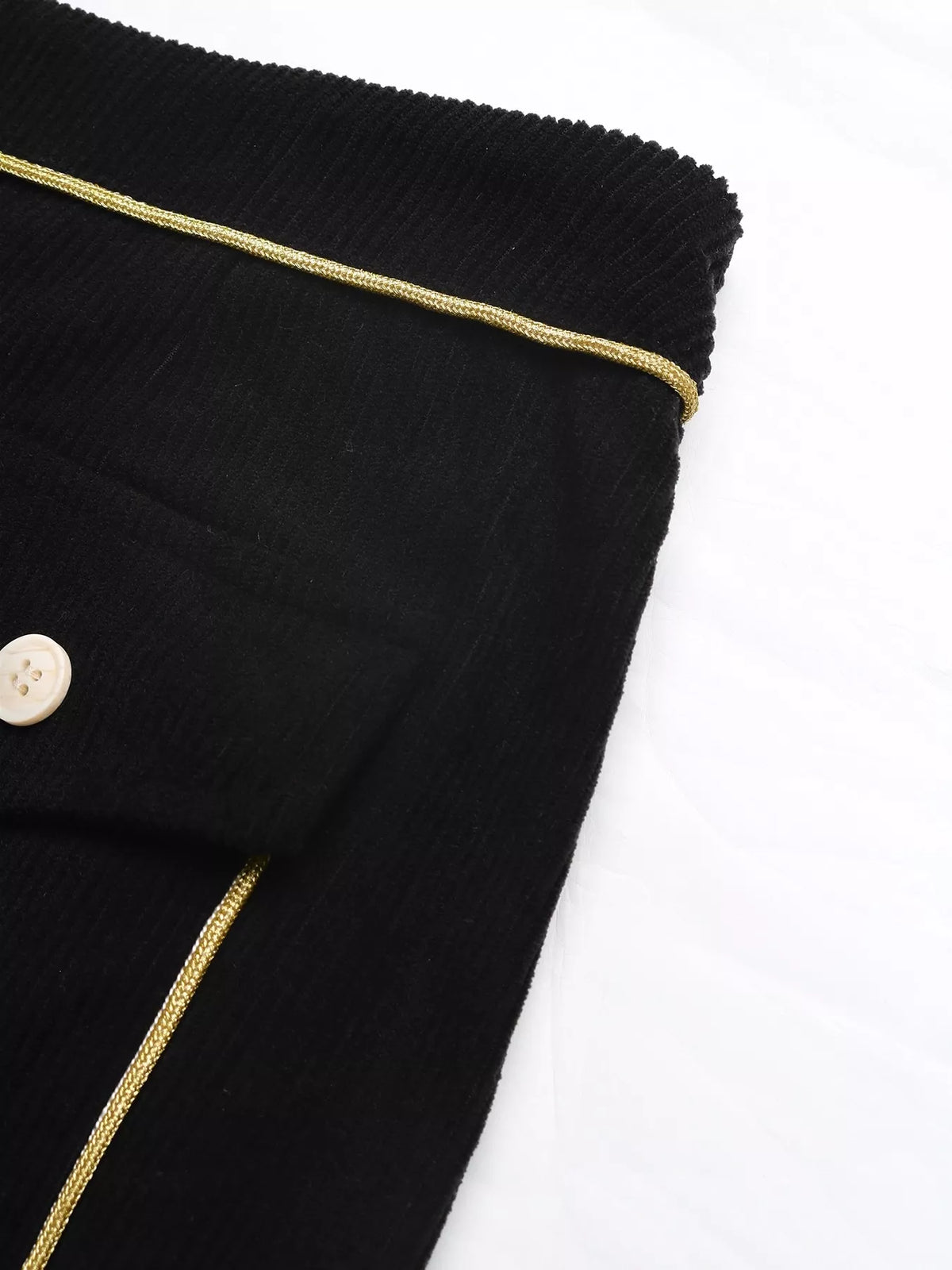 Corduroy Midi Skirt in Black