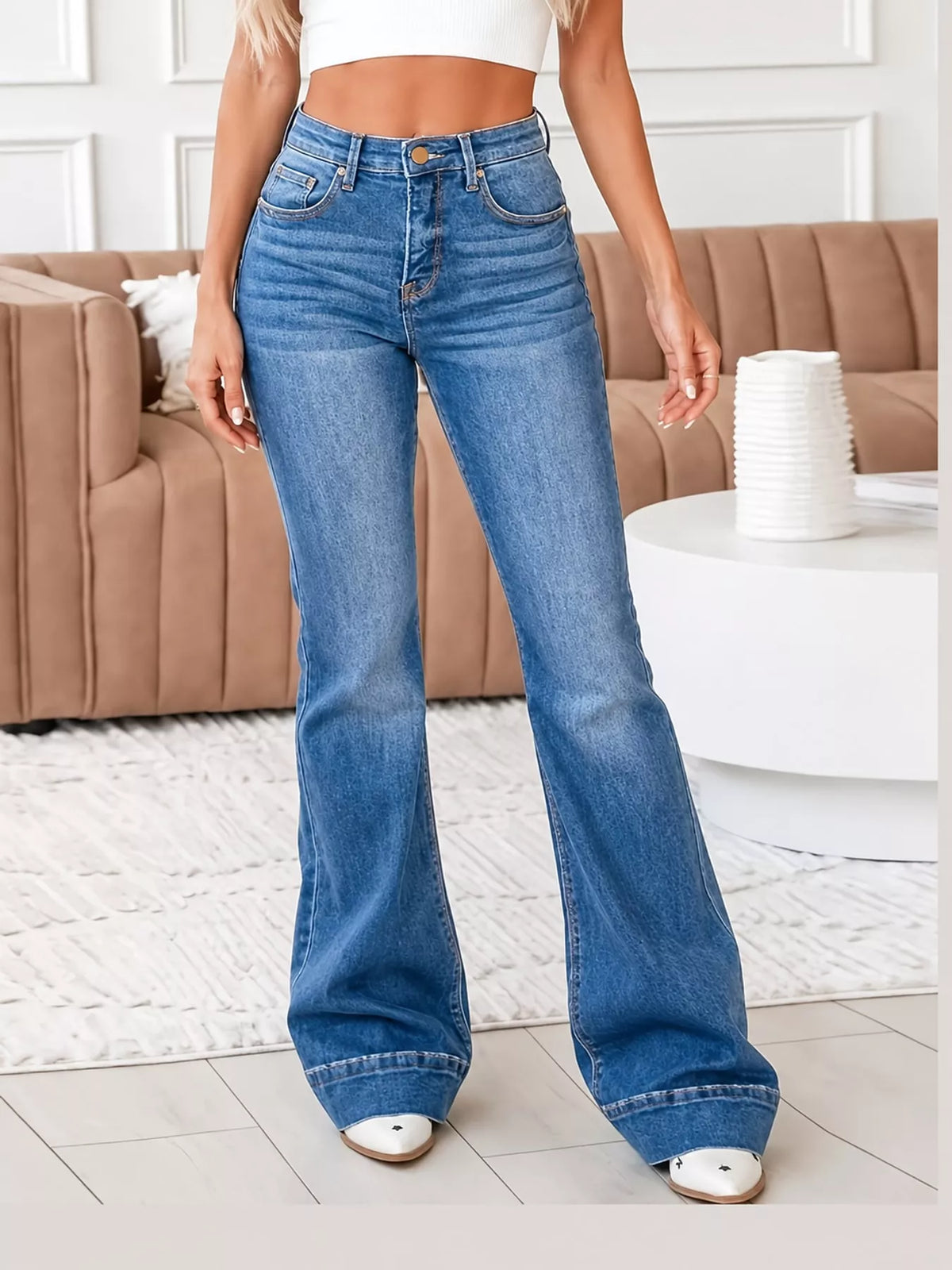 High-Rise Flare Leg Jeans