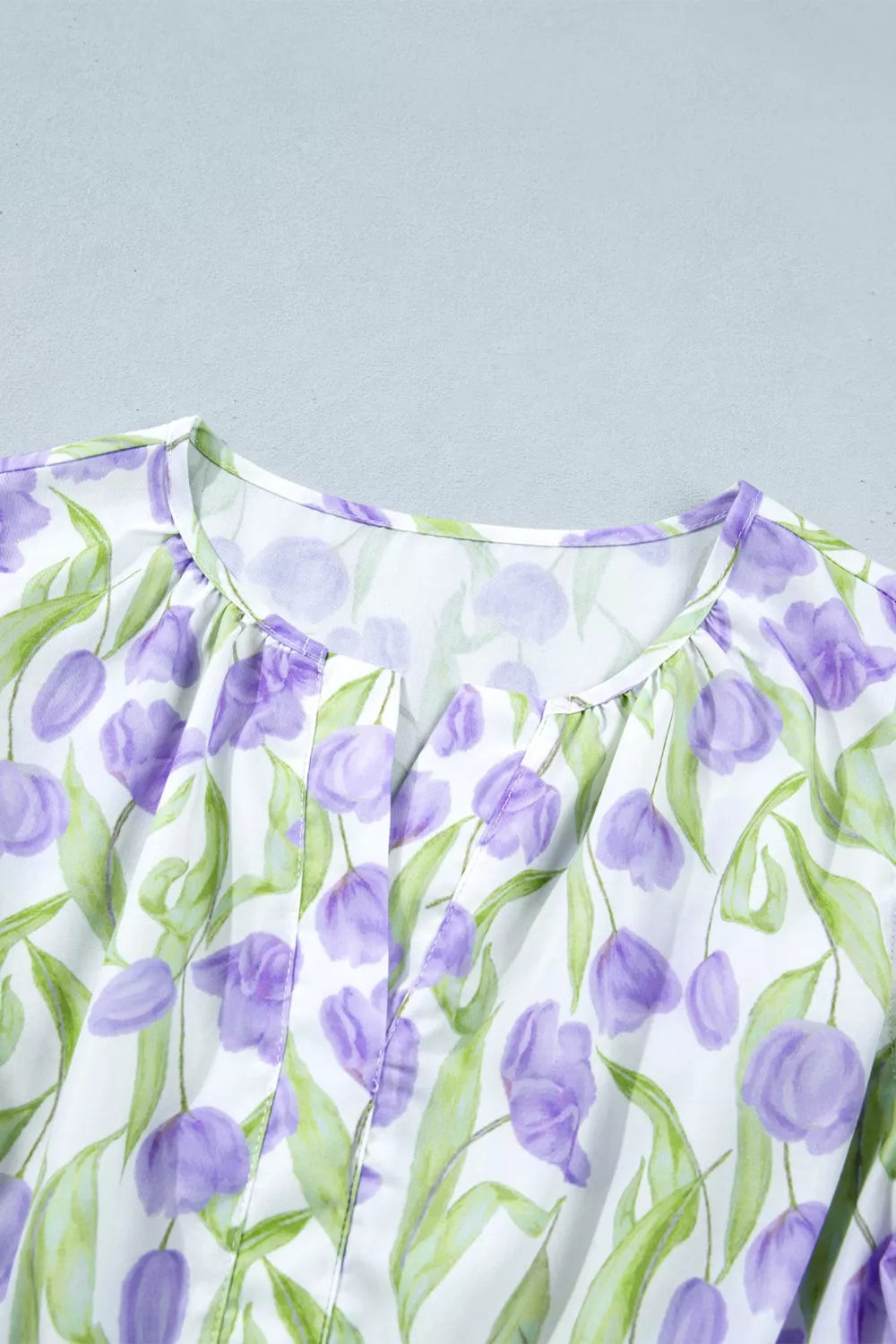 Tiered Contrast Trim Midi Dress in Floral