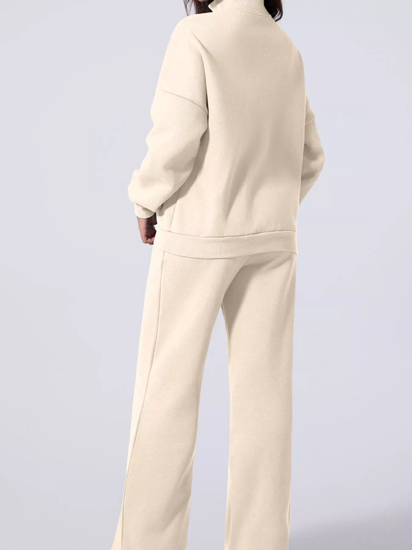 Drop Shoulder Zip-Up Jacket & Pants Set