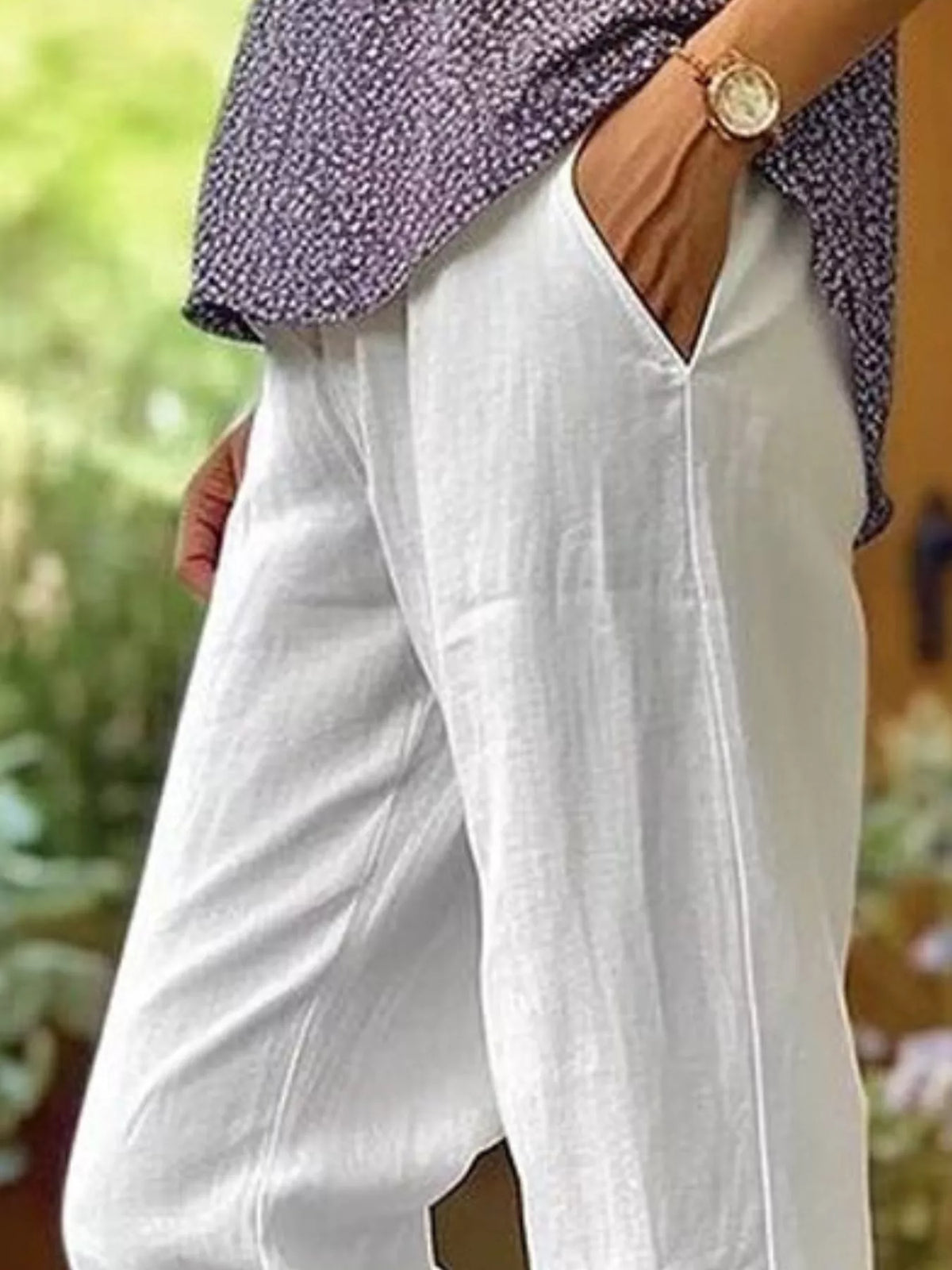 Plus Size Slit Wide Leg Pants