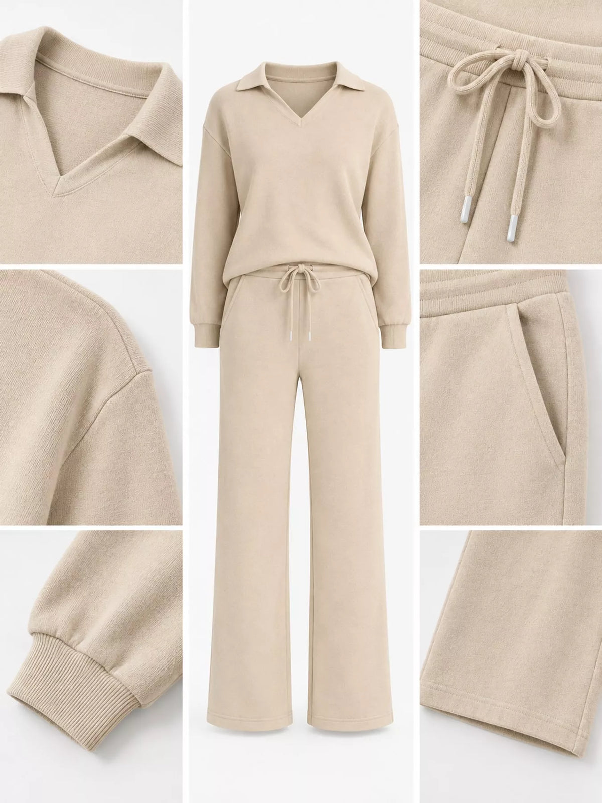 Dropped Shoulder Top and Drawstring Pant Set