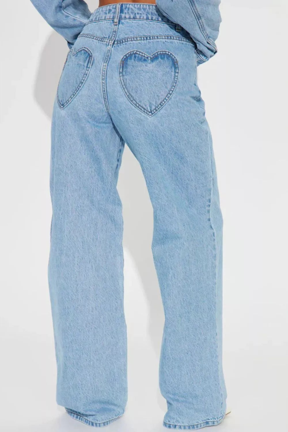 High-Waisted Wide-Leg Jeans in Light Blue by Dreamy Drapes