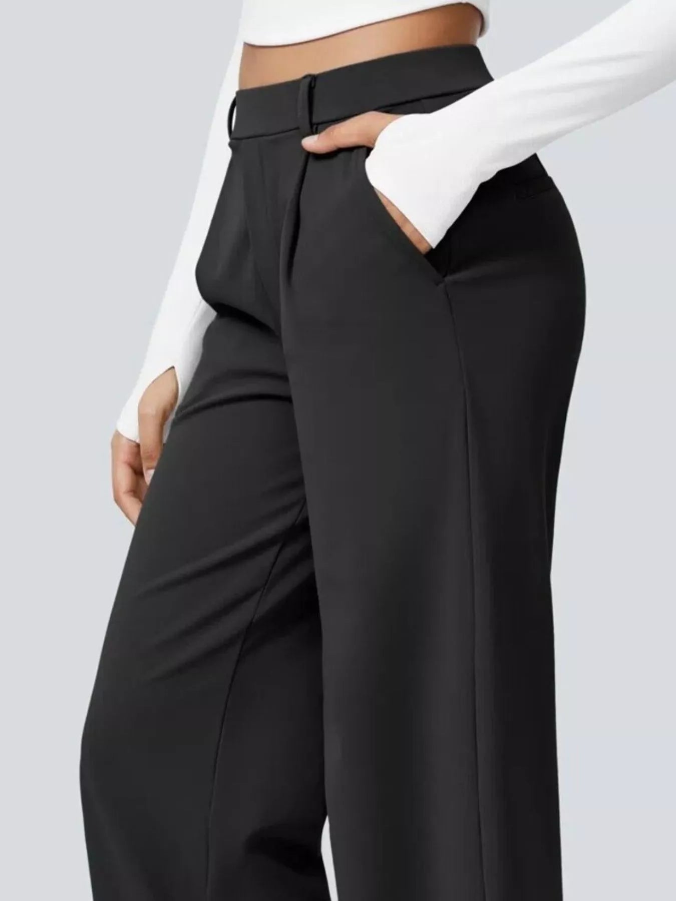 Pocketed Wide Leg Pants