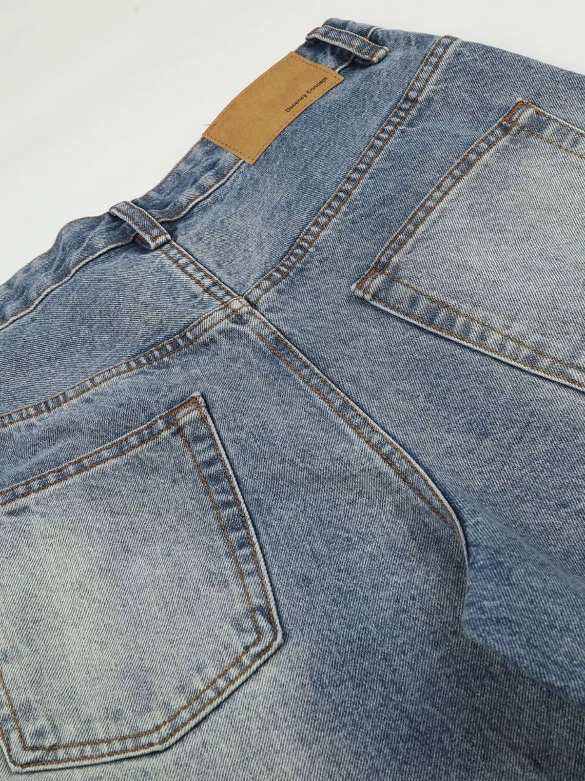 Blue Vintage Wash Wide Leg Denim Capris by TrendMaster