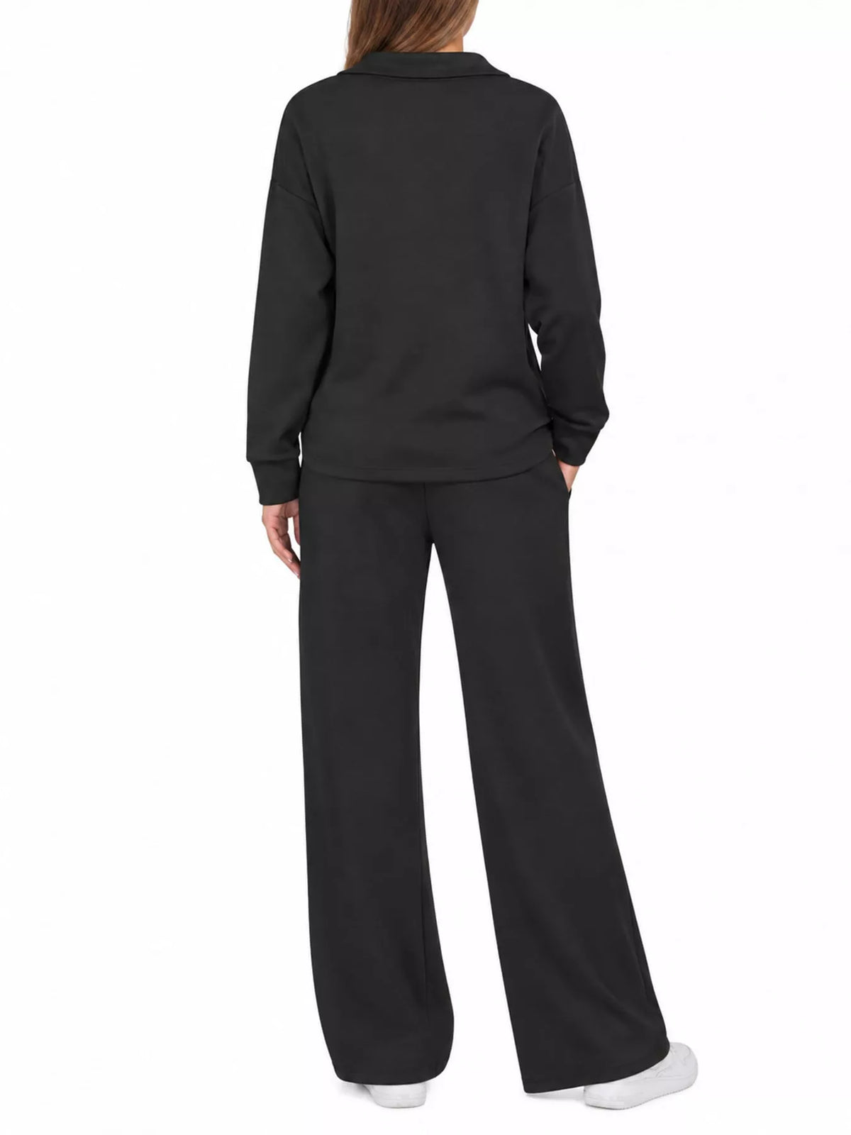Dropped Shoulder Top and Drawstring Pant Set