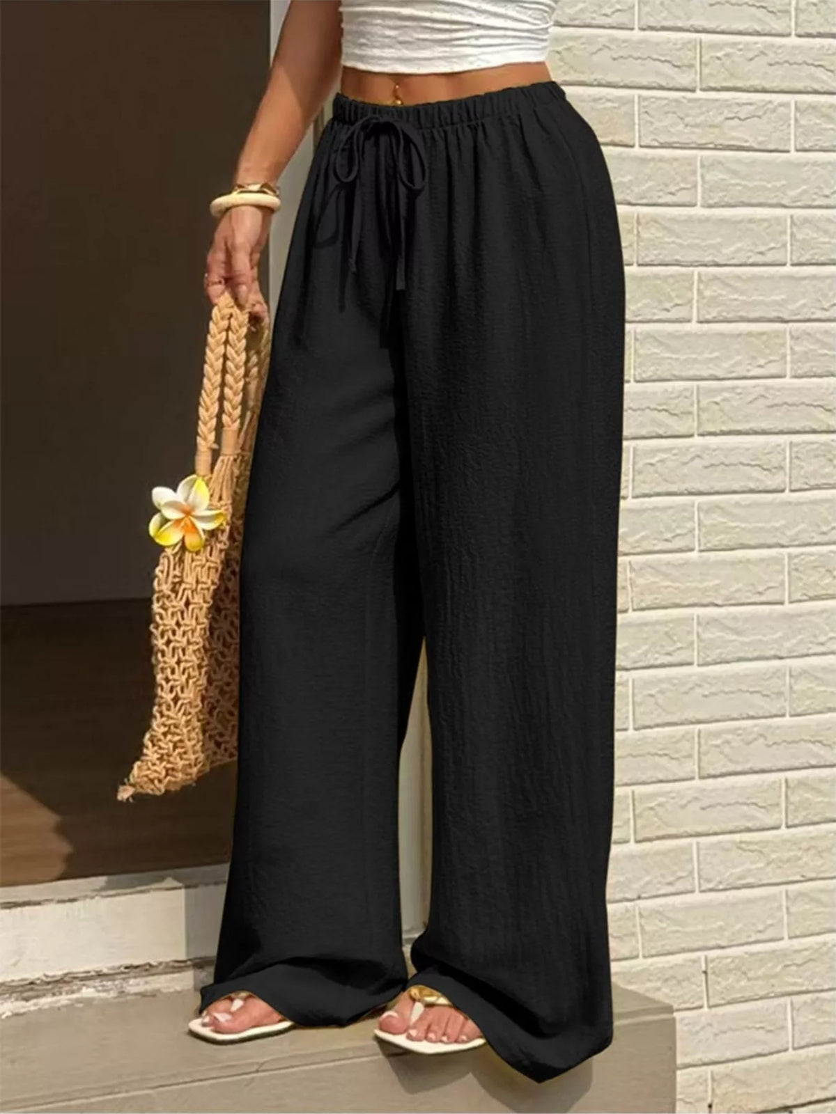Plus Size High-Waisted Wide Leg Pants