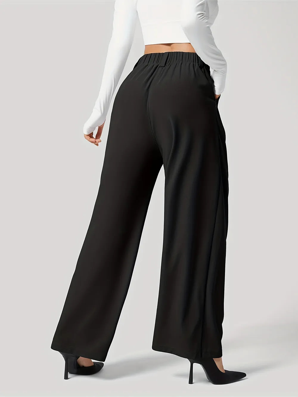Wide-Leg Pants with Pockets