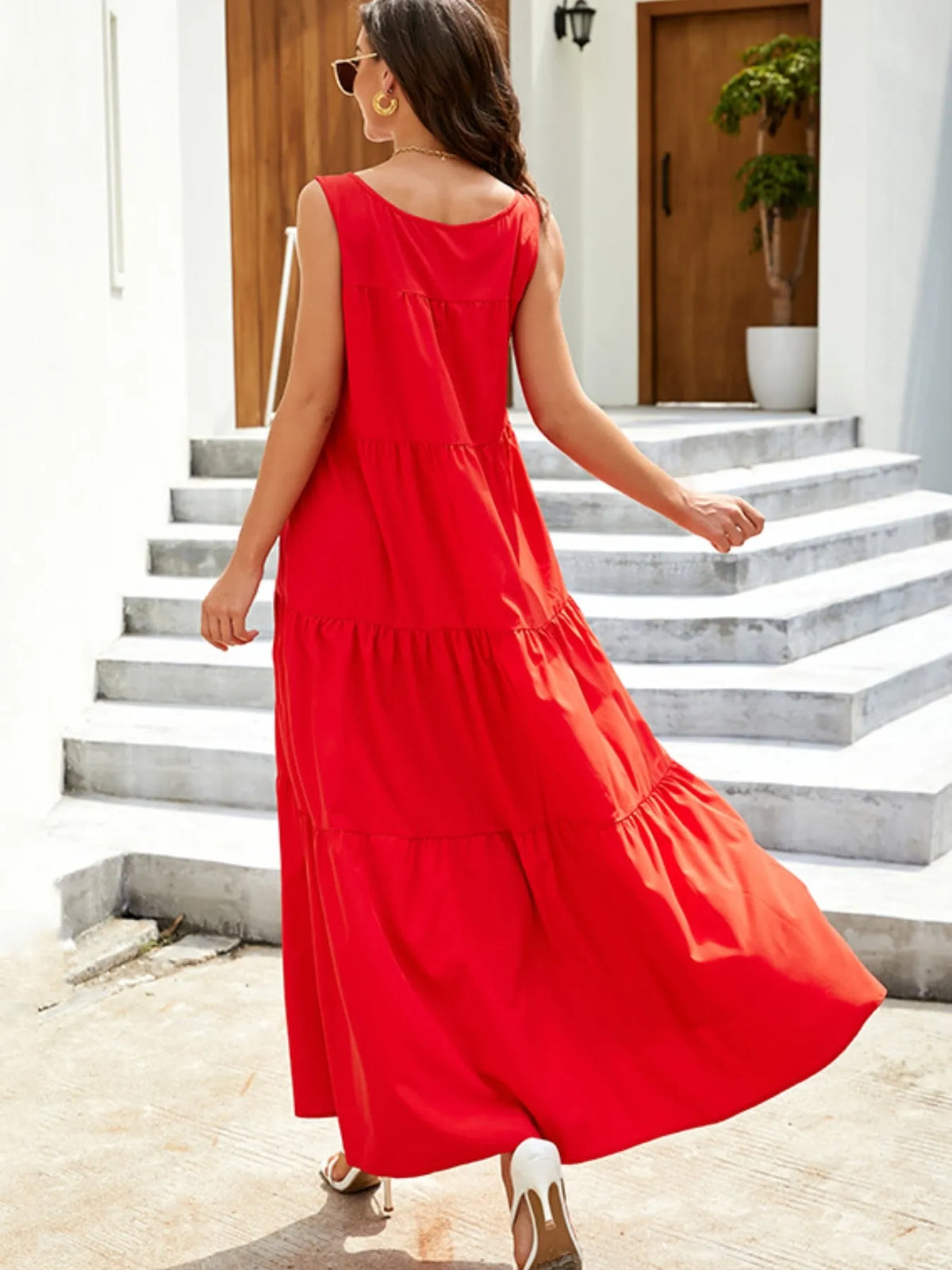 Sleeveless Tiered Maxi Tank Dress by ArtisticExpression