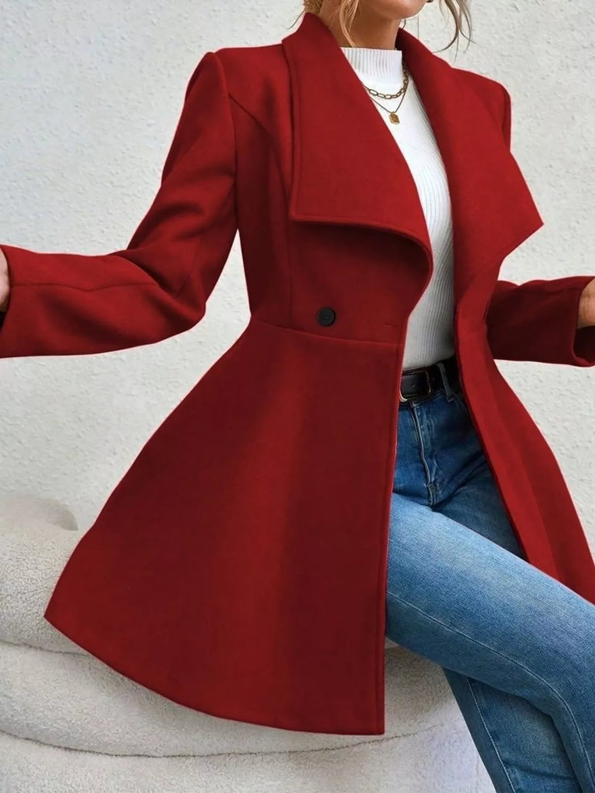 Double-Breasted Slim-Fit Coat