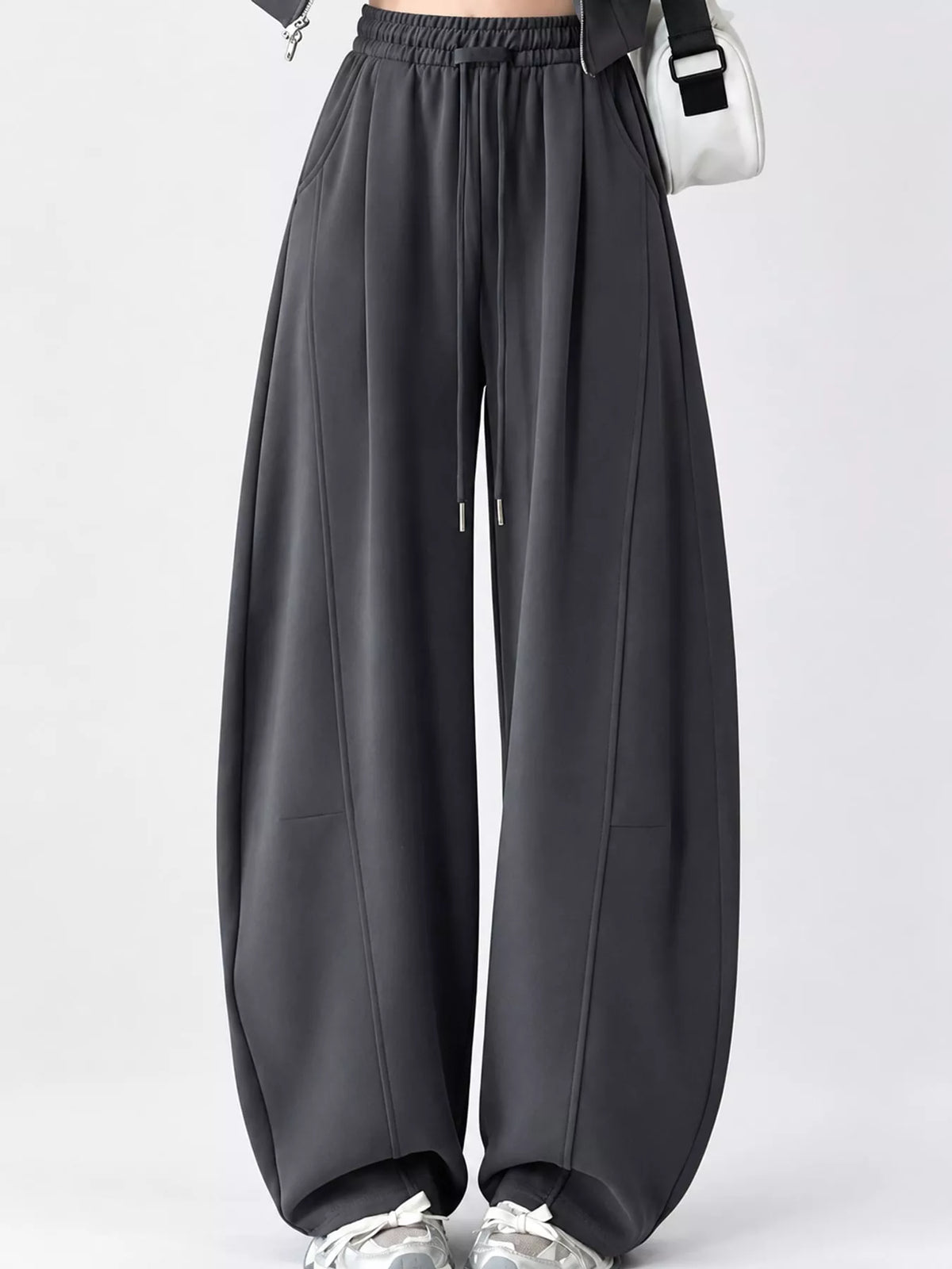 Loose-Fit Wide-Leg Drawstring Sweatpants