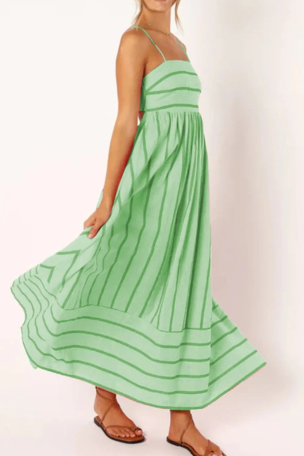 Striped Square-Neck Cami Dress