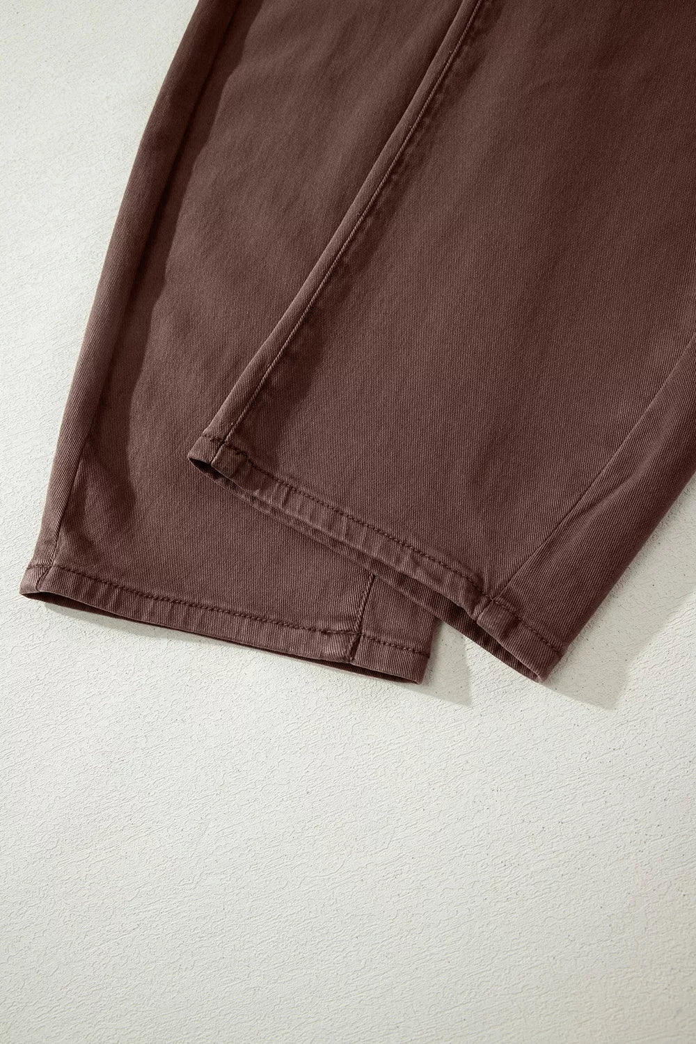 Square Patch Pocket Barrel Jeans in Coffee Brown