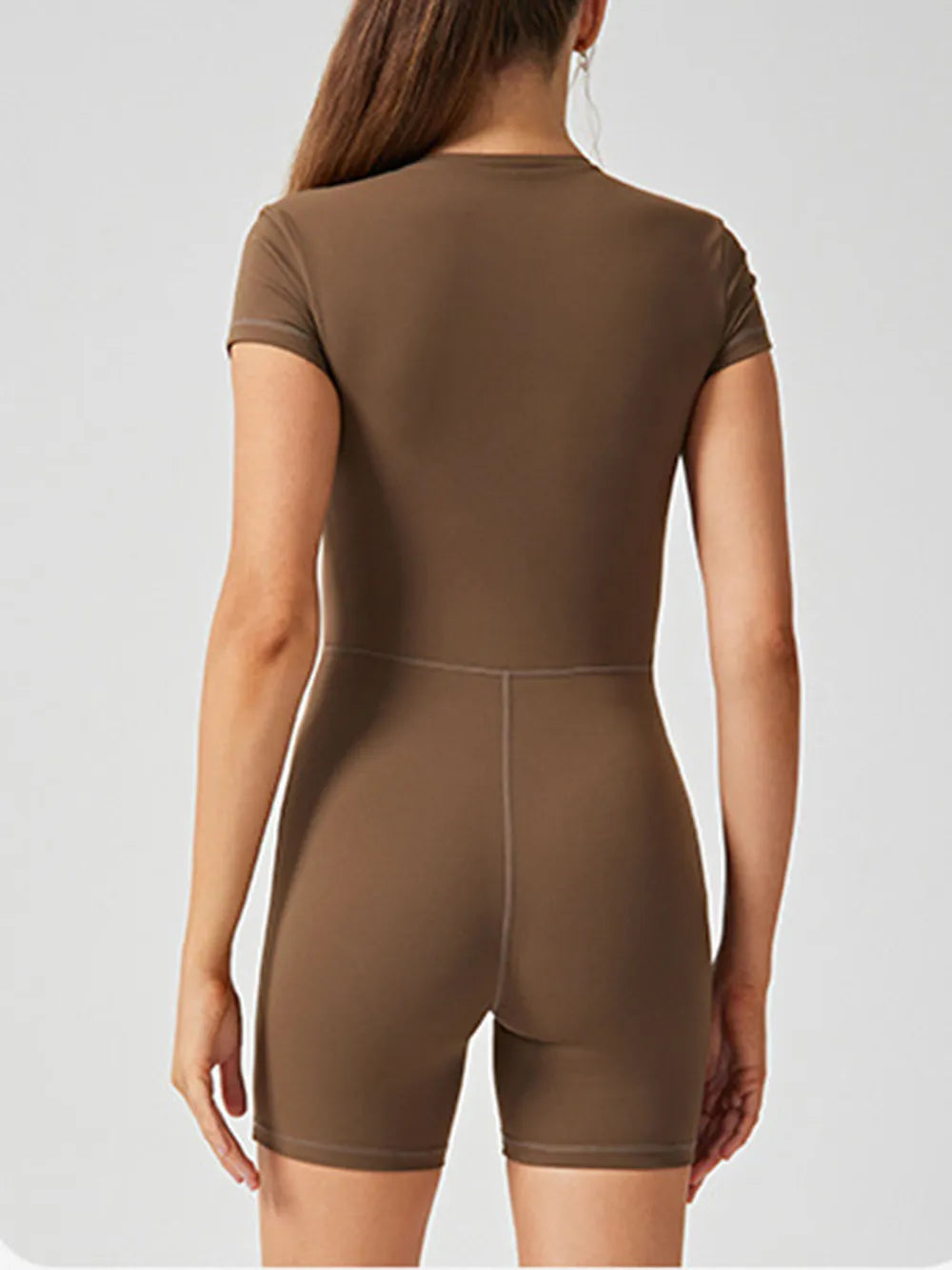 Half-Zip Short Sleeve Active Romper