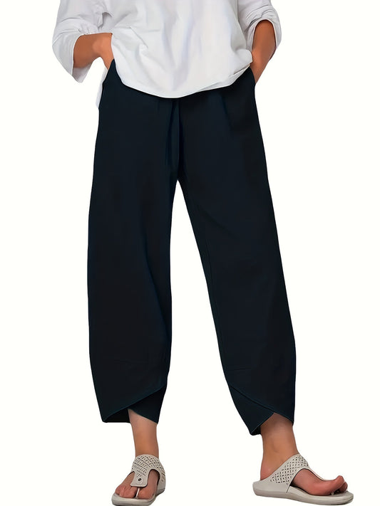 Elastic-Waist Pants with Pockets by Yolan House