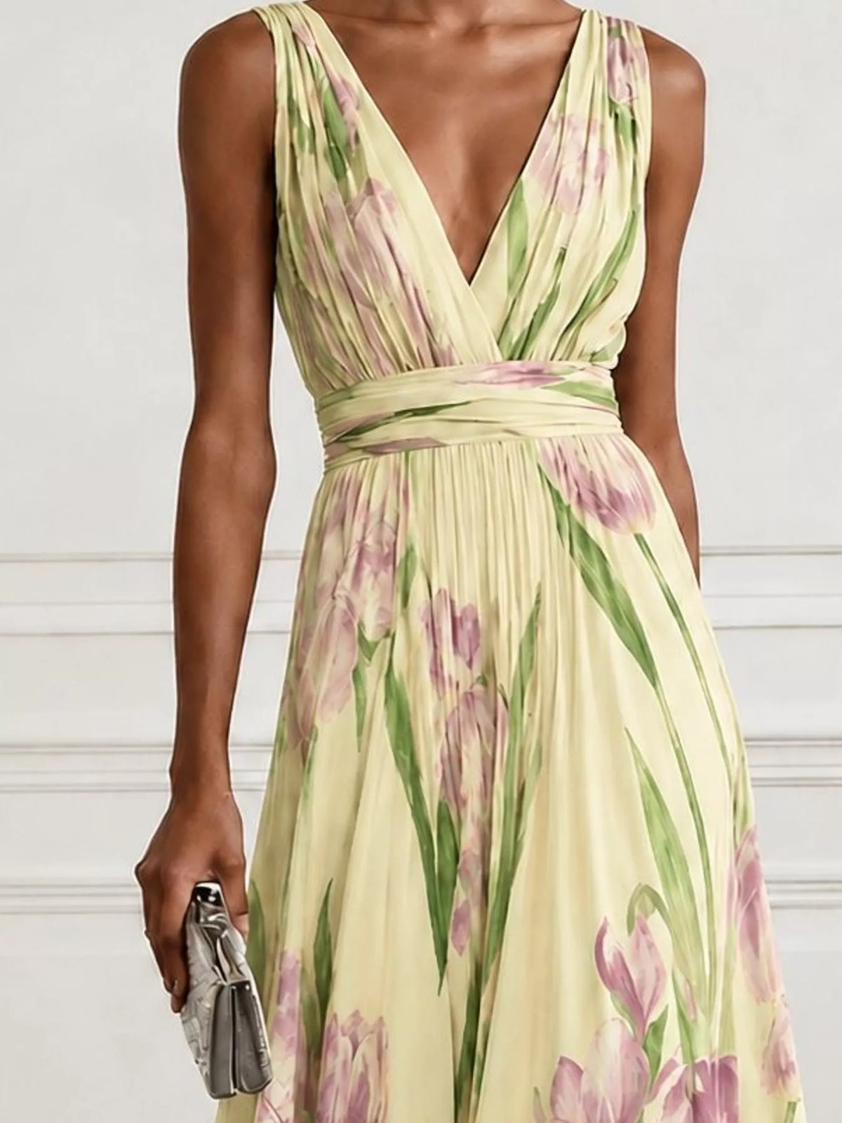 Plus Size Sleeveless Floral Maxi Dress