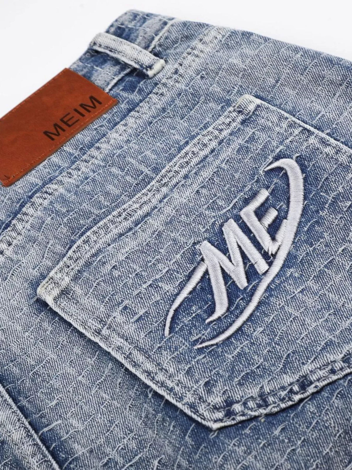 Washed Wide-Leg Denim Capris in Blue by TrendMaster
