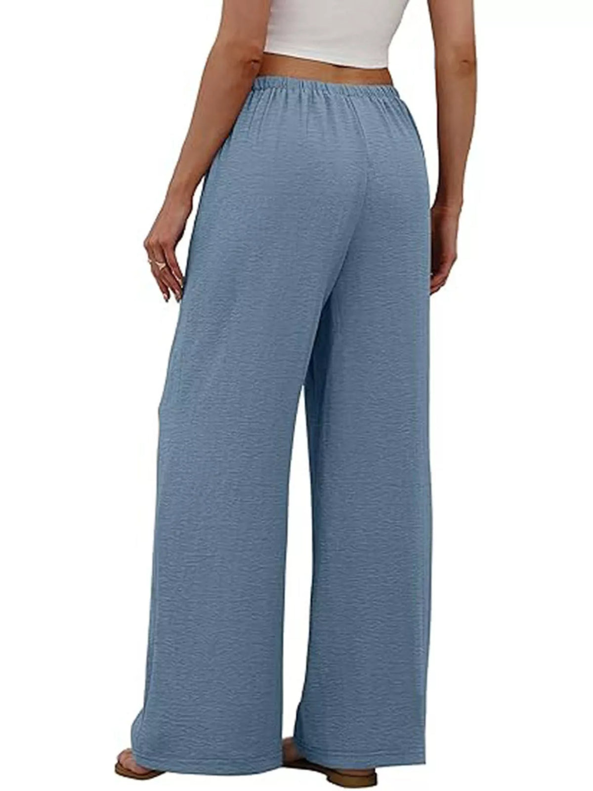 High-Waisted Wide-Leg Pants in Blue