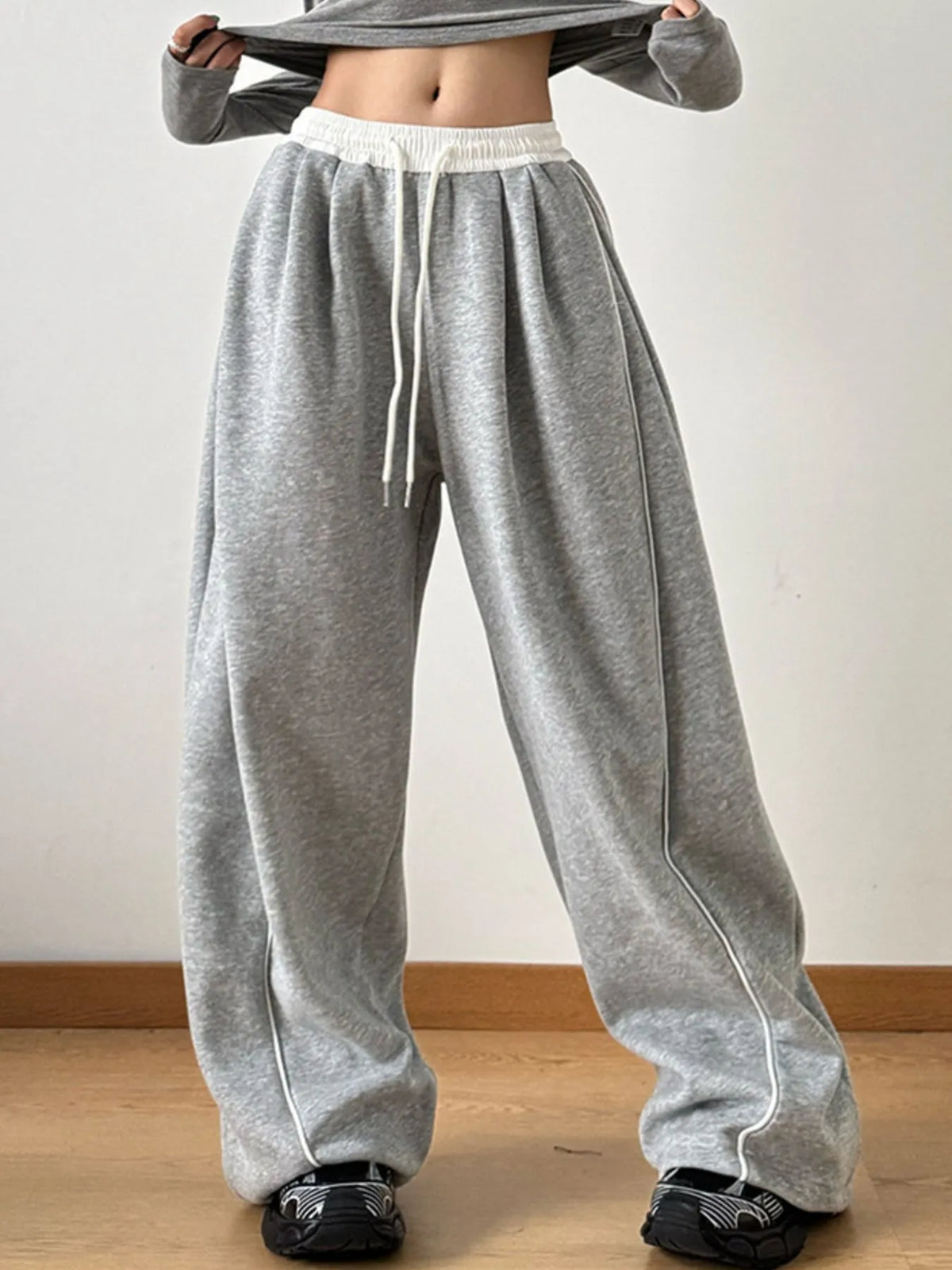 Classic Wide Leg Drawstring Pants