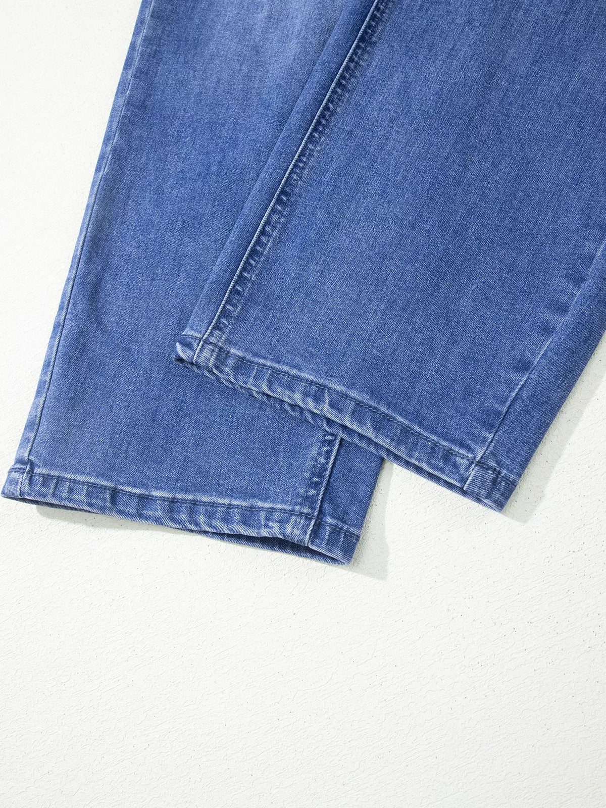 Drawstring Ankle Jeans in Dusty Blue