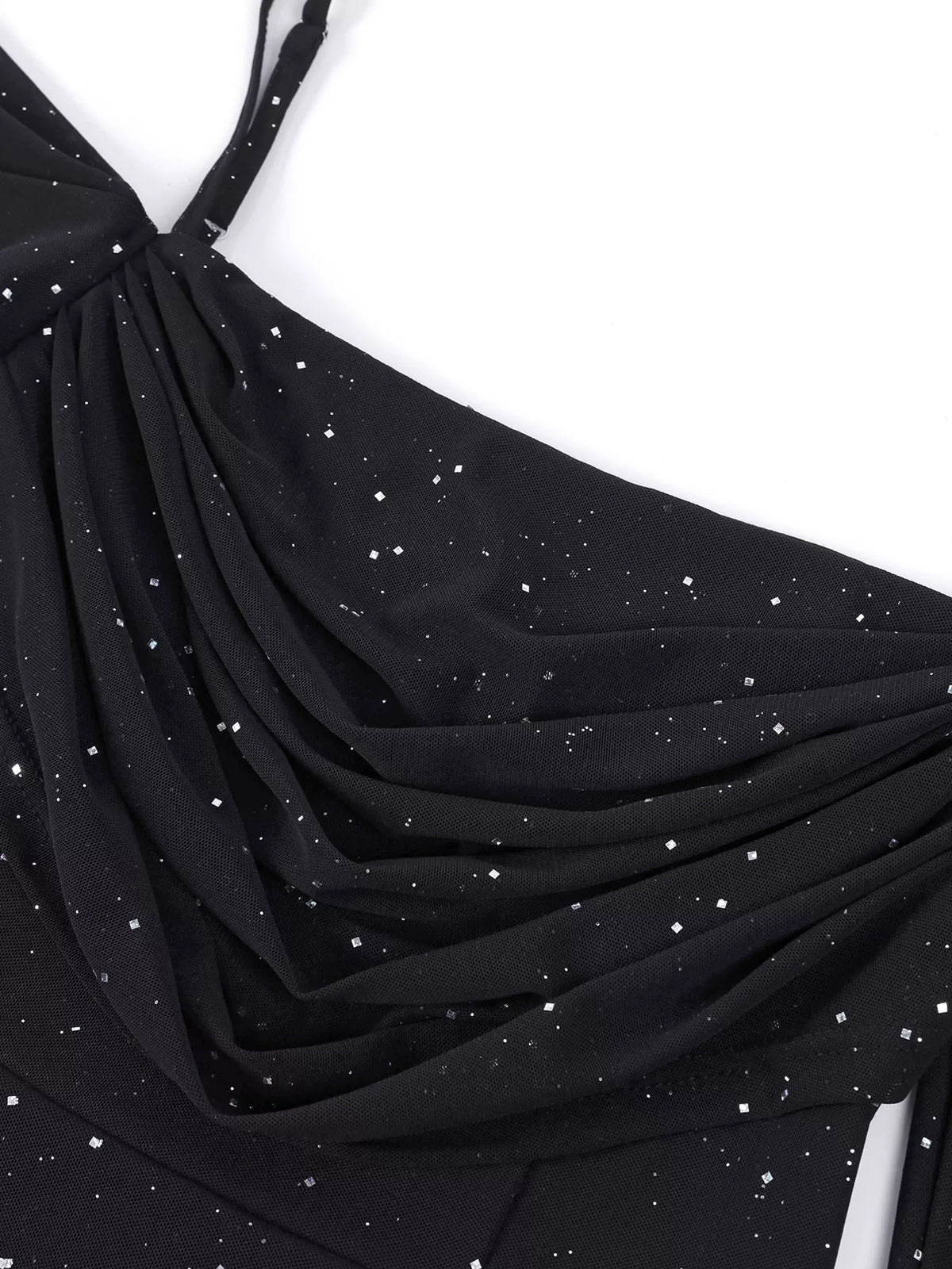 Long-Sleeve Glitter Mermaid Maxi Dress