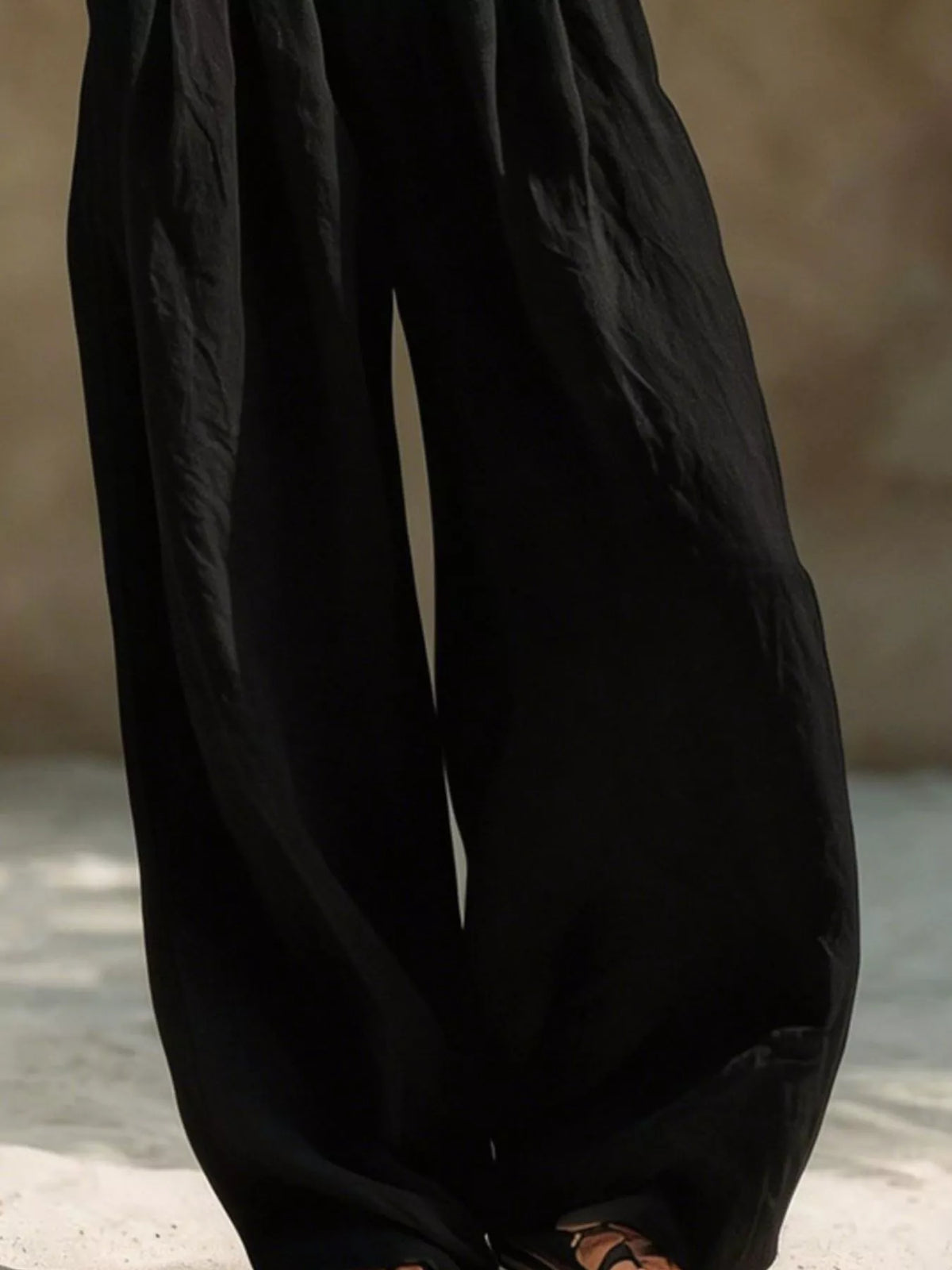 Elastic Waist Wide-Leg Plus Size Pants