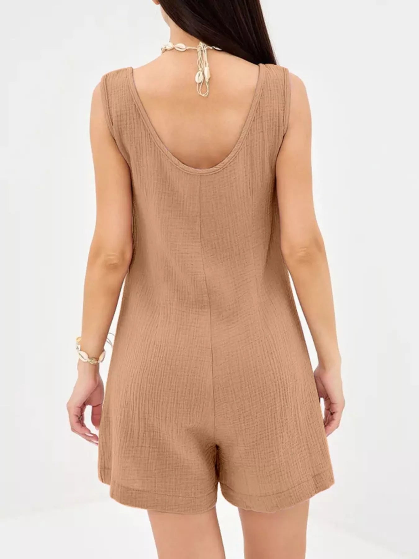 Button-Down Sleeveless Romper