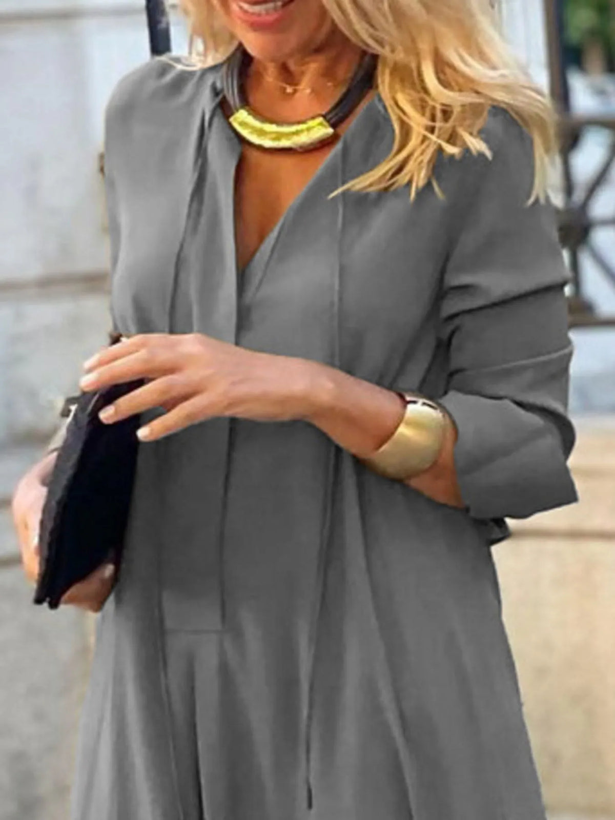 Solid Maxi Shirt Dress