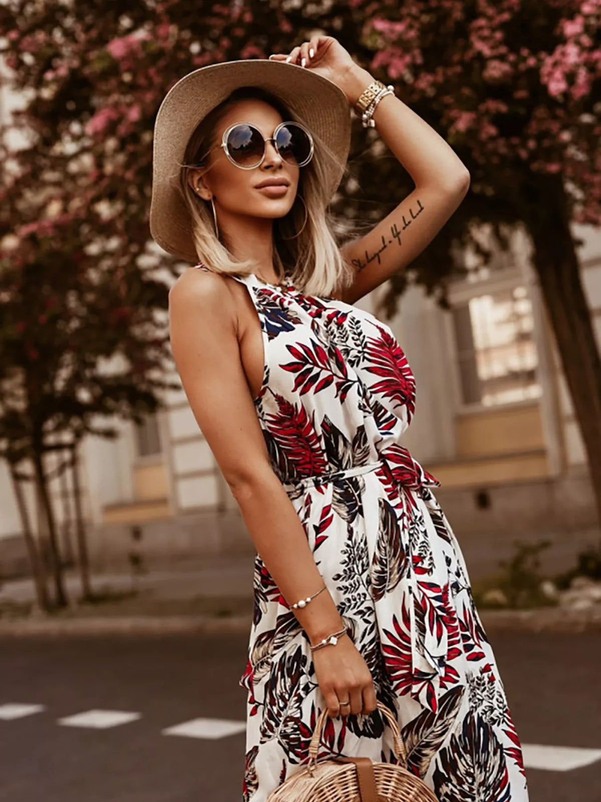 Belted Sleeveless Maxi Dress